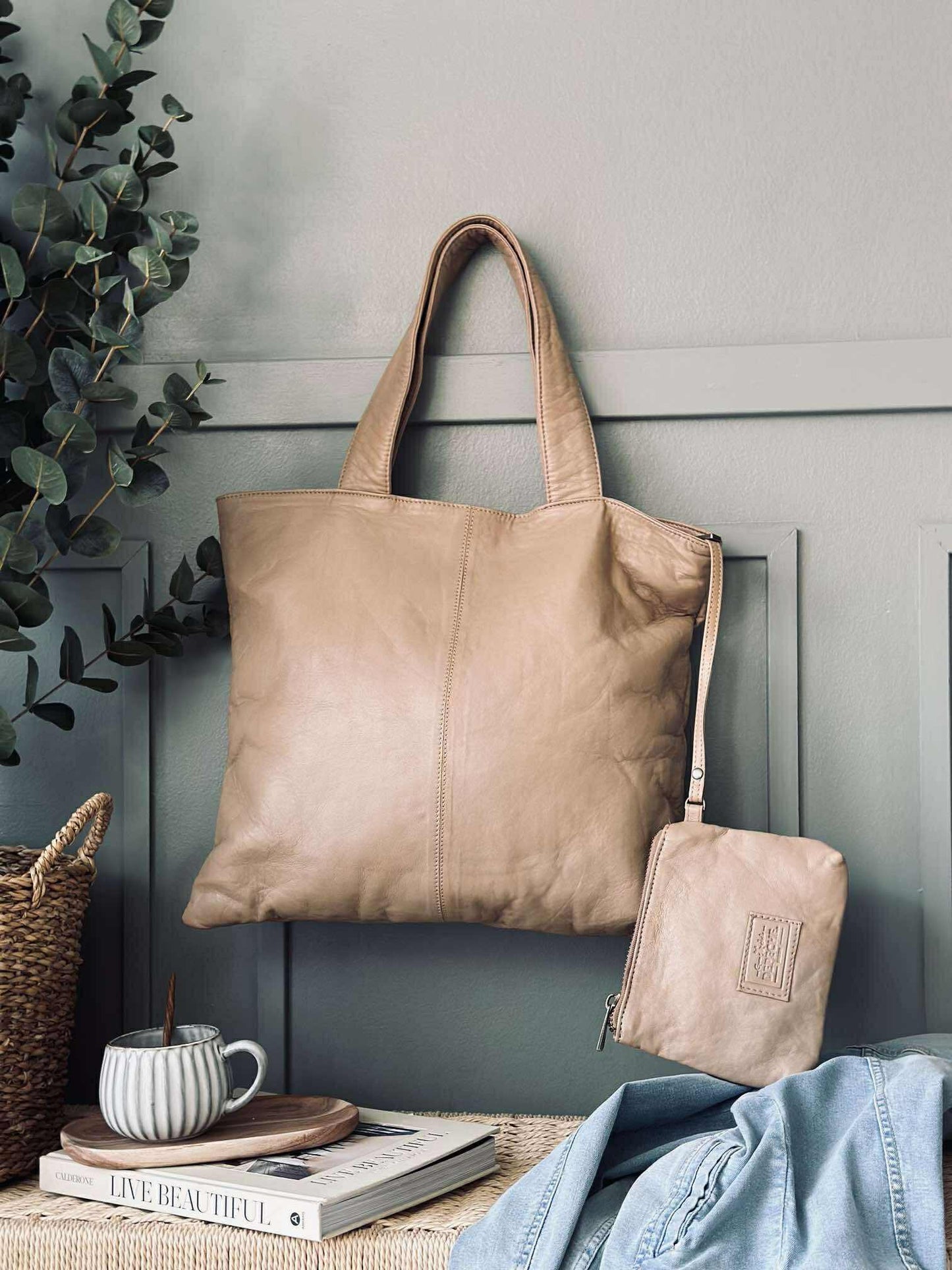 Shopper ink clutch MILLE – Latte