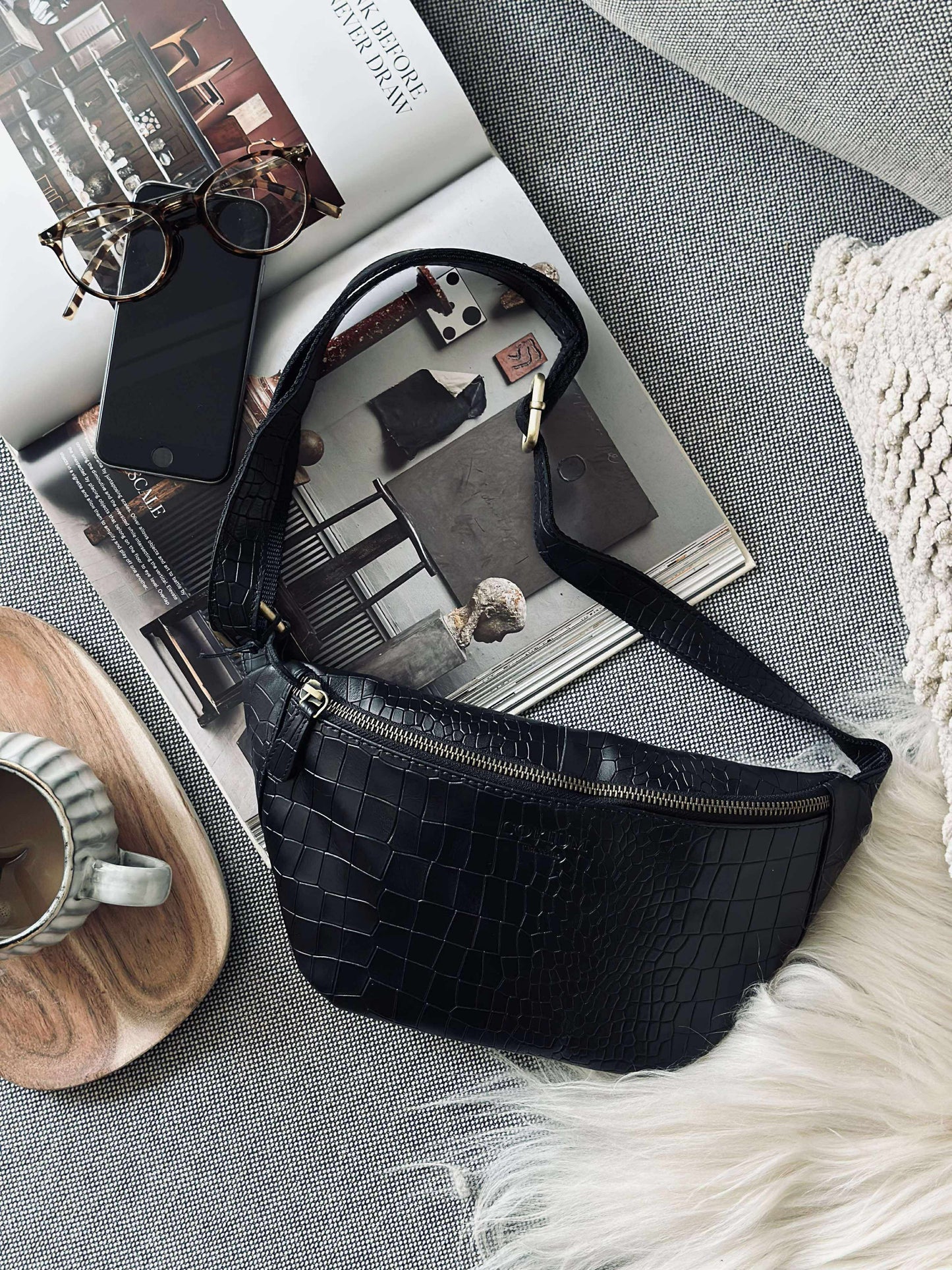 Bumbag Black croco