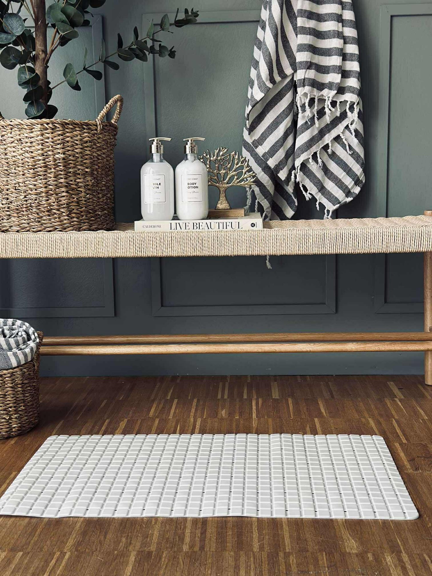 Bademåtte SKRIDSIKKER 69x39 - Hvid