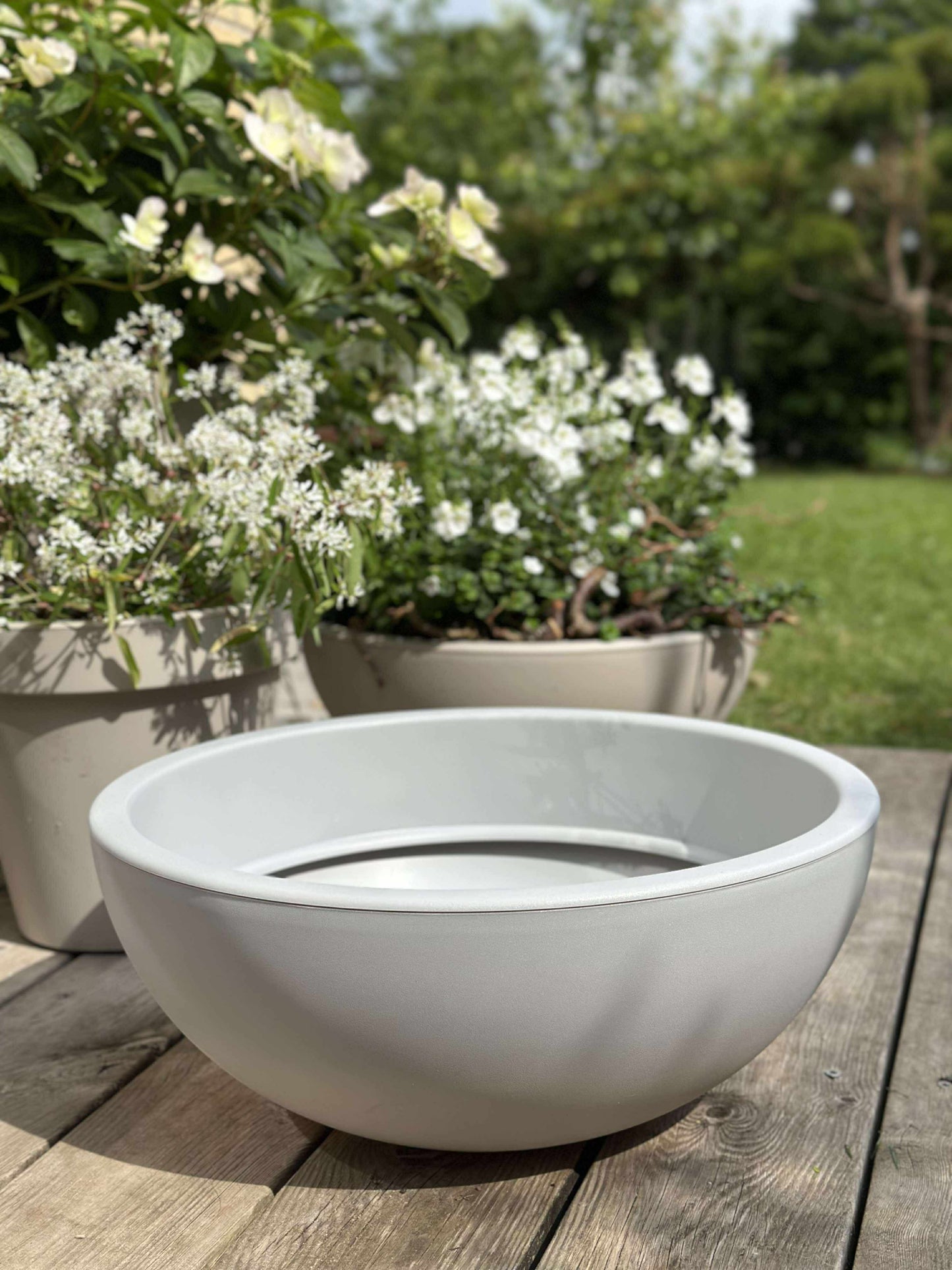 Spejlbassin i recycling plast - Stone grey