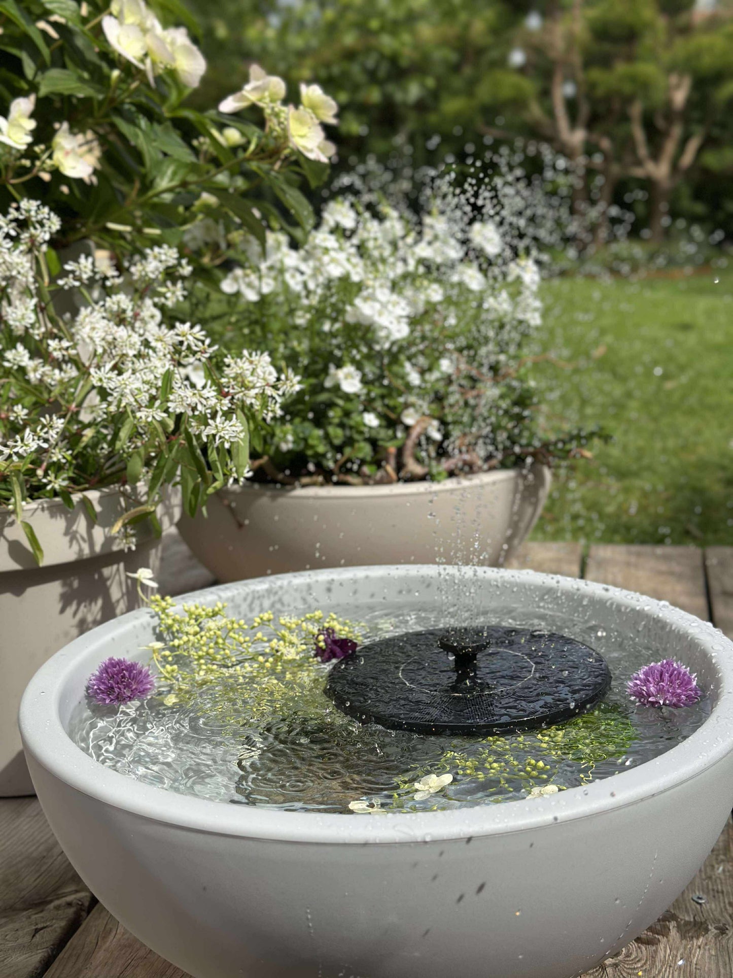 Spejlbassin i recycling plast - Stone grey