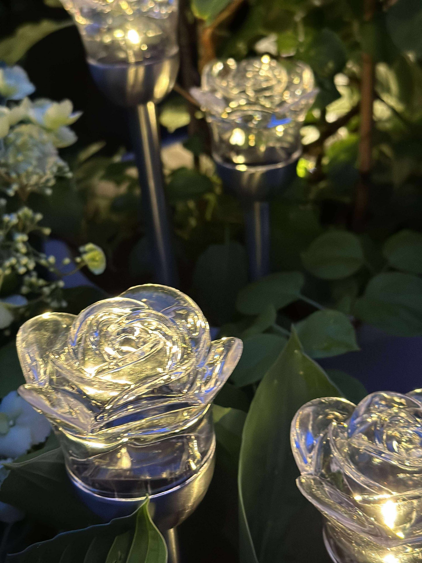 Fakkel med solceller FLOWER – Sæt med 4 stk