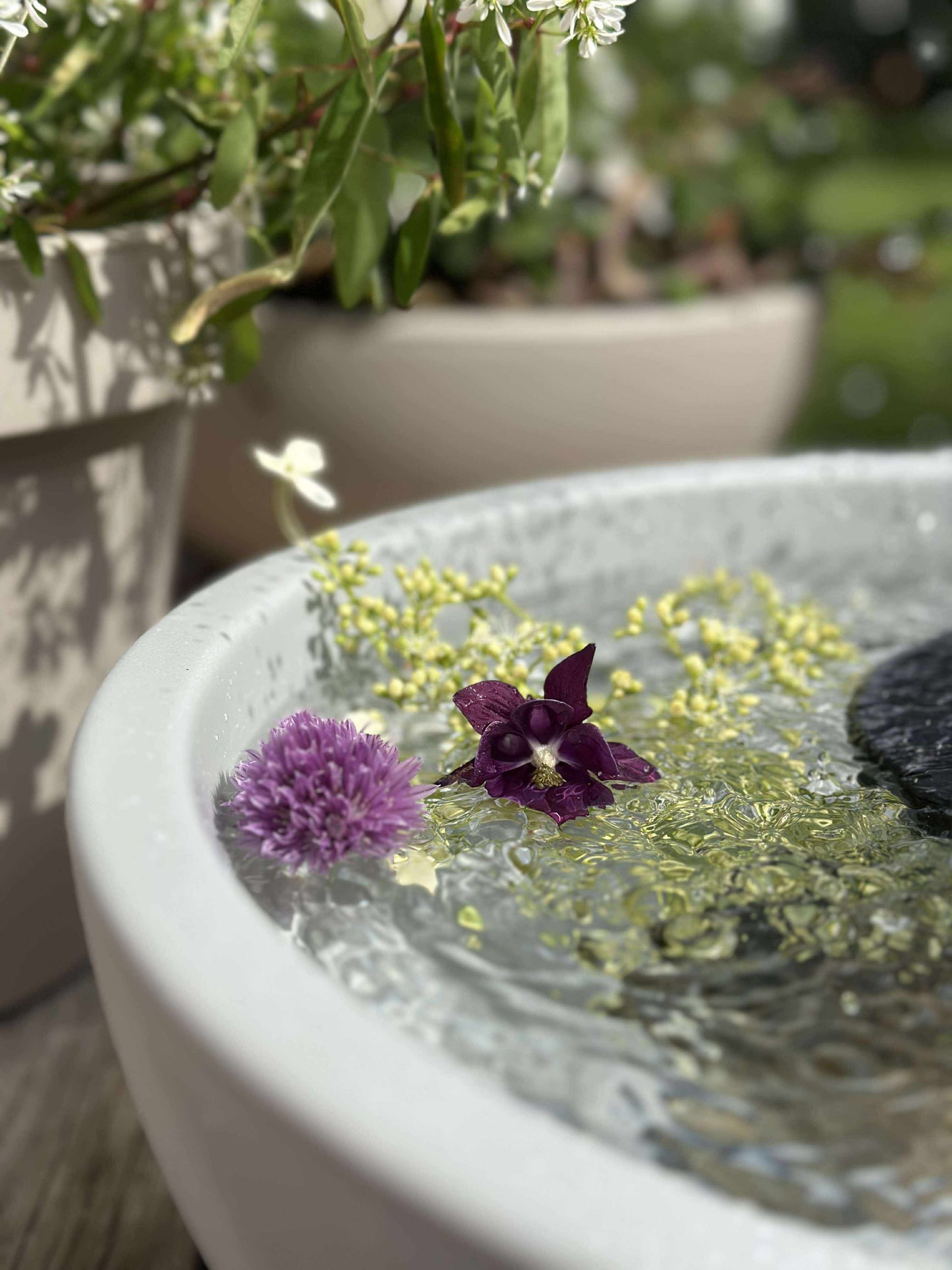 Spejlbassin i recycling plast - Stone grey