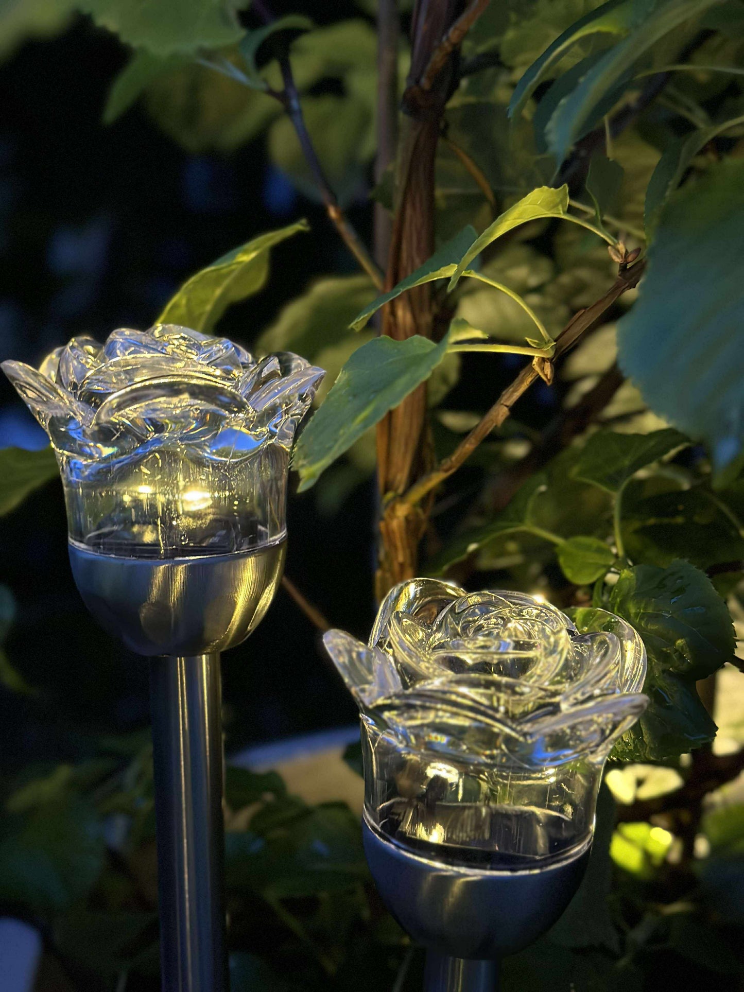 Fakkel med solceller FLOWER – Sæt med 4 stk