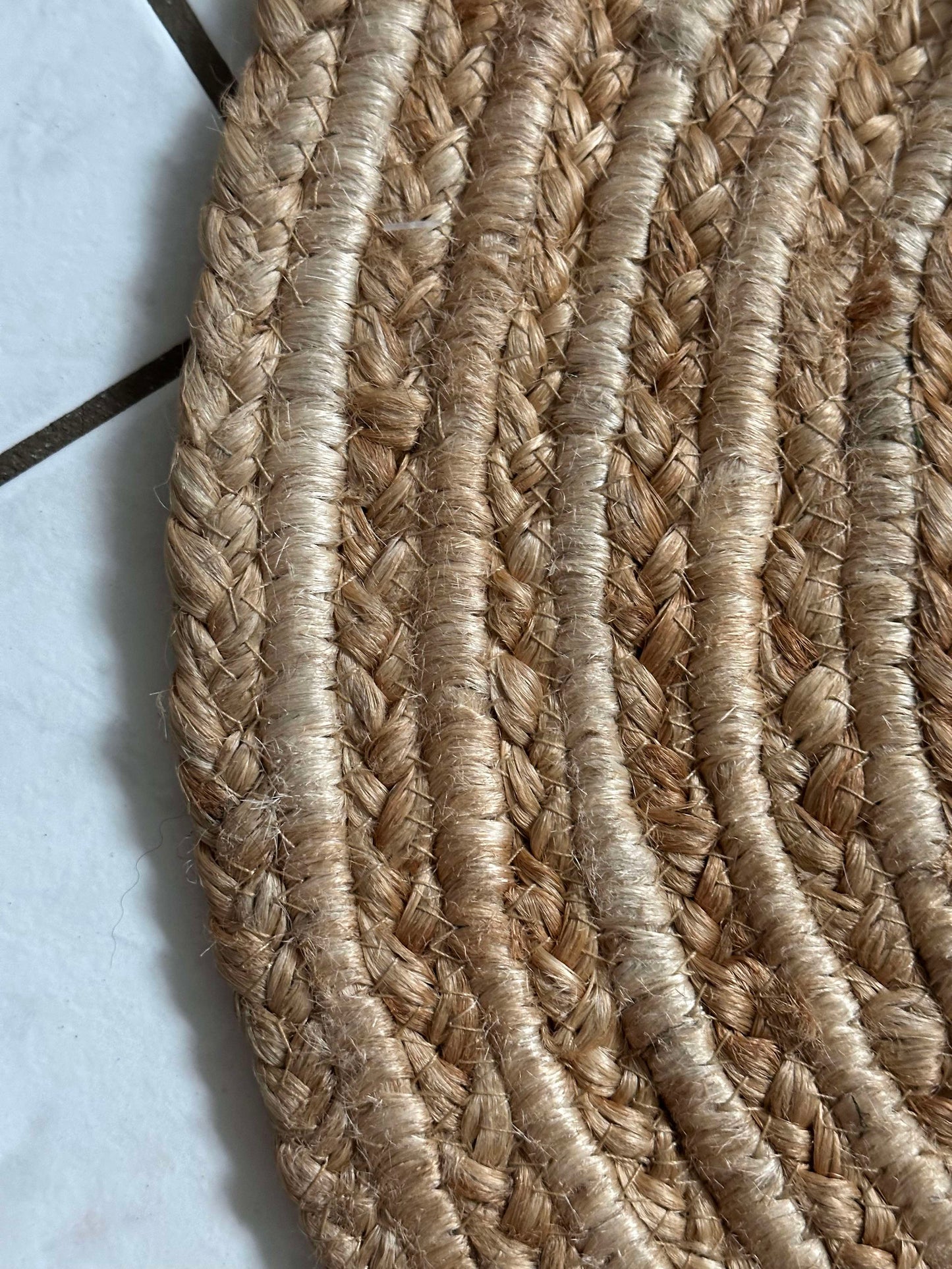 Jutetæppe i flet - Oval