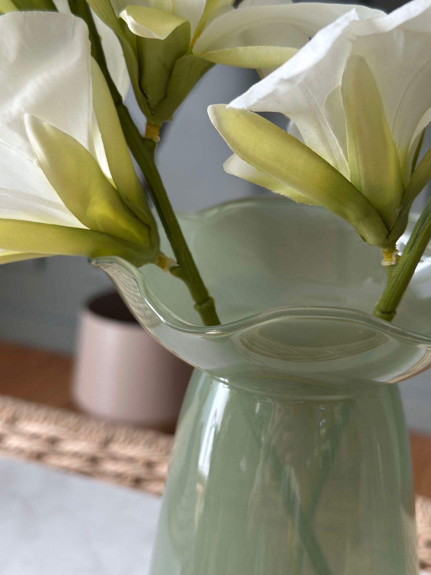 Hyacintvase m. Blomsterkant - Grøn