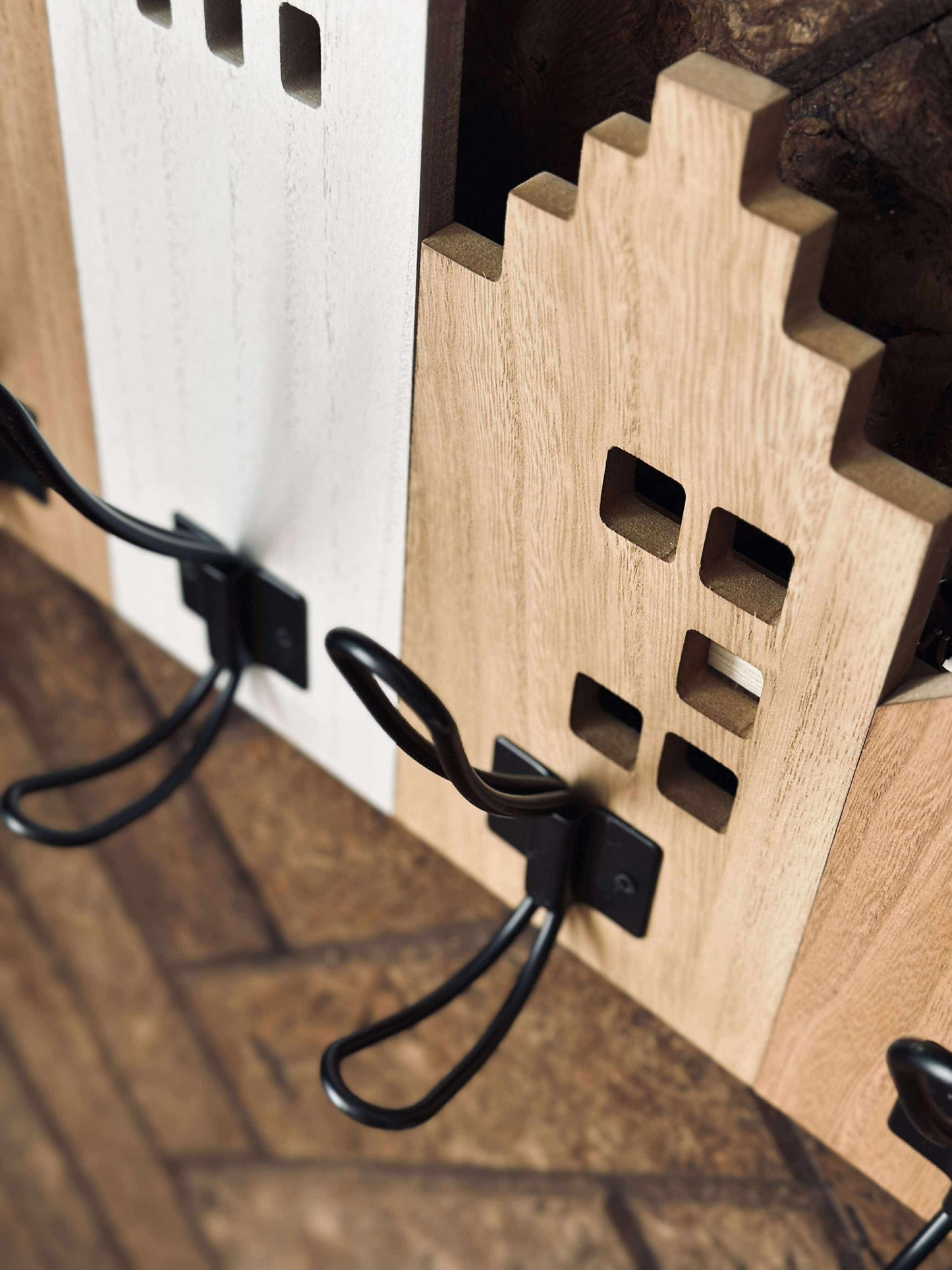 Knagerække med huse