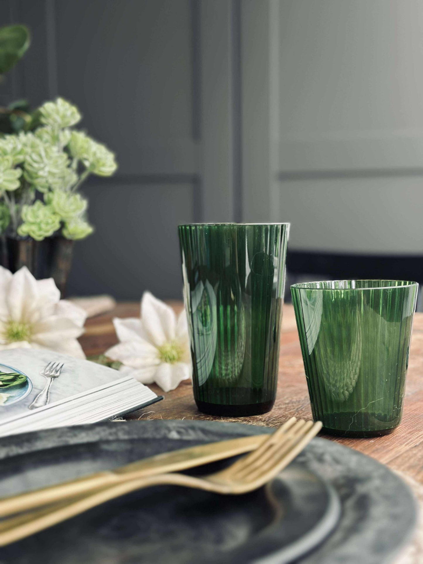 Glas Claire 300ml. Grøn - 2 stk.