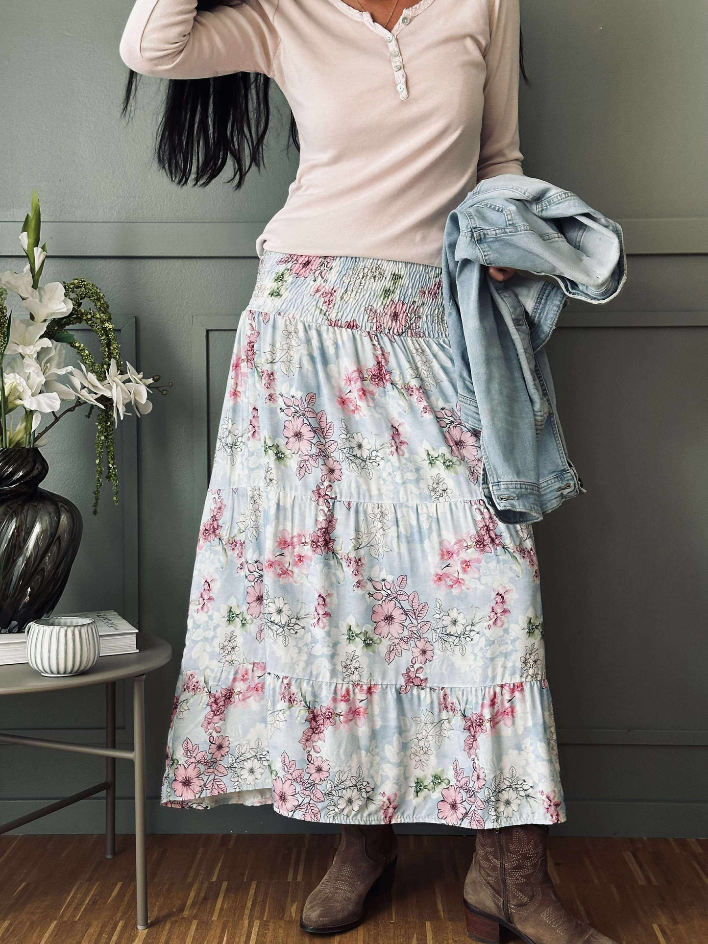 Basis bluse med knapper – Rose