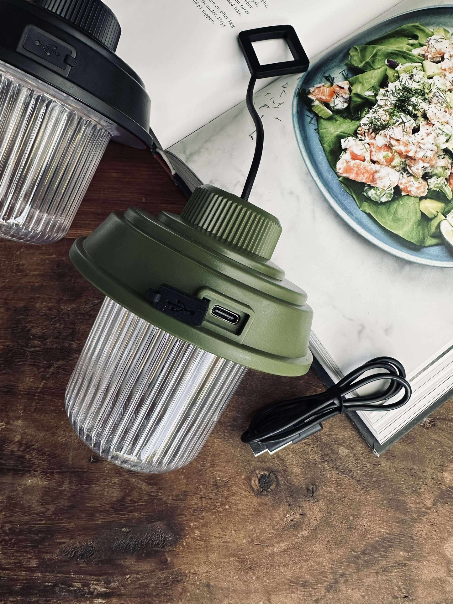 Campinglampe m. ledning - Color mix