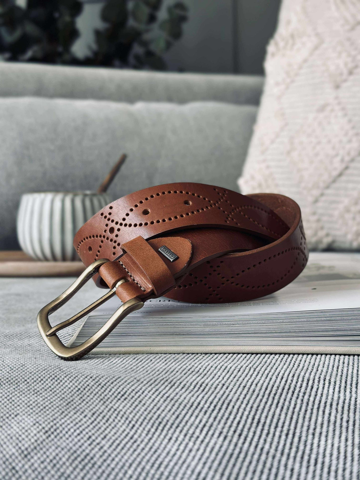 Jeans bælte - Missouri cognac