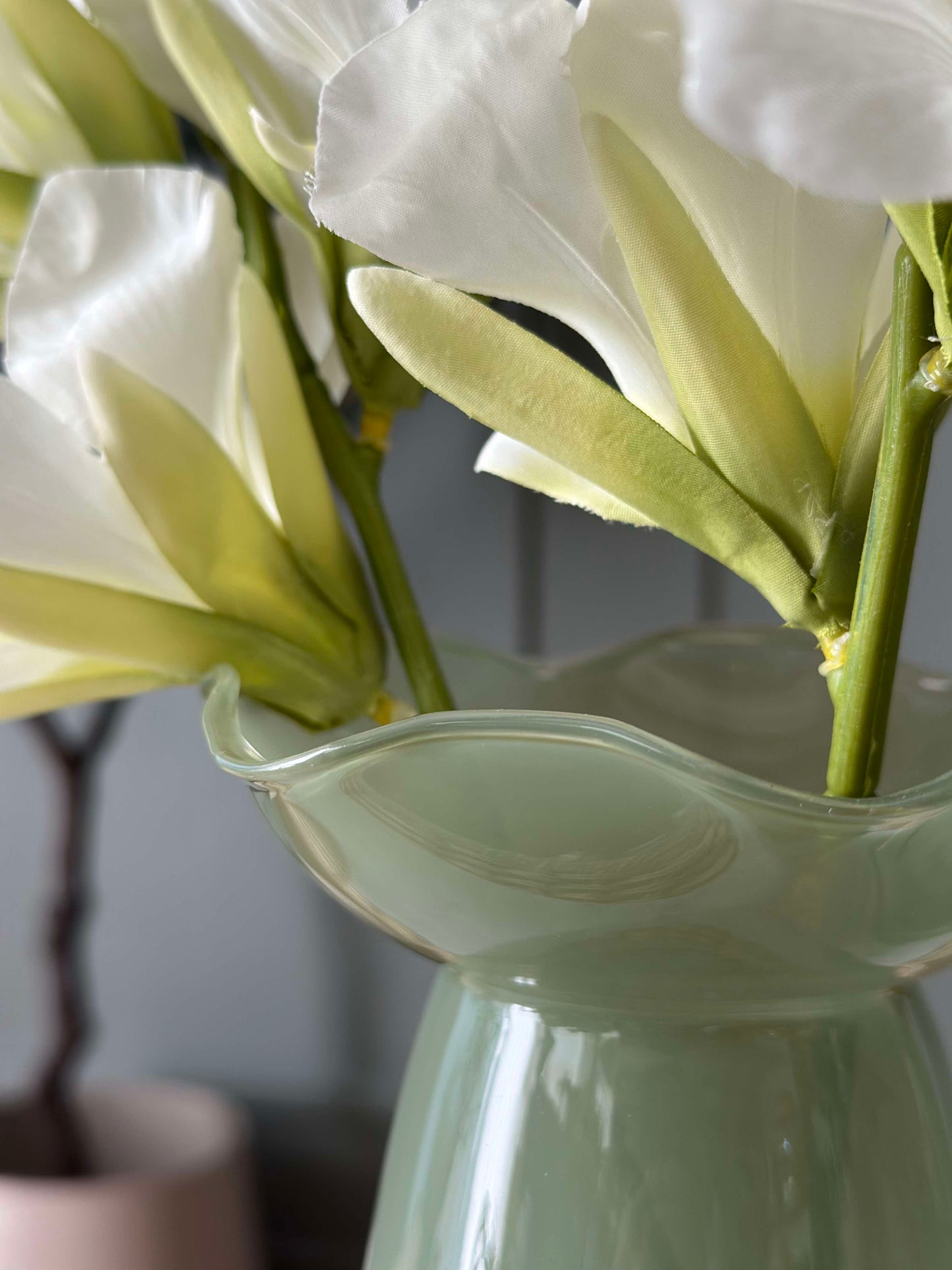 Hyacintvase m. Blomsterkant - Grøn