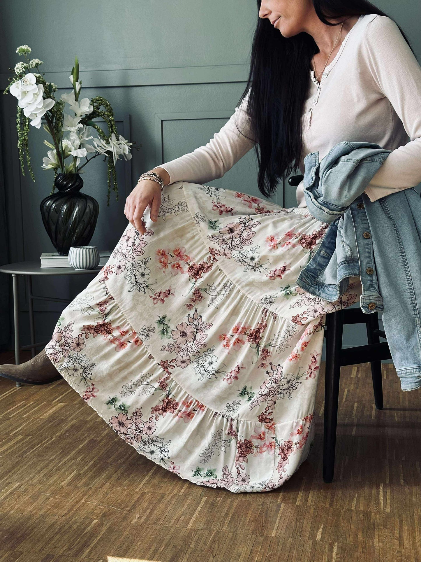 Nederdel Anika Rose flower