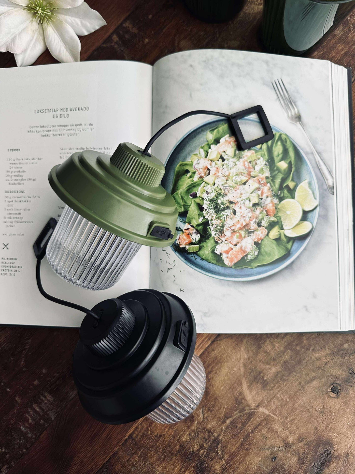 Campinglampe m. ledning - Color mix