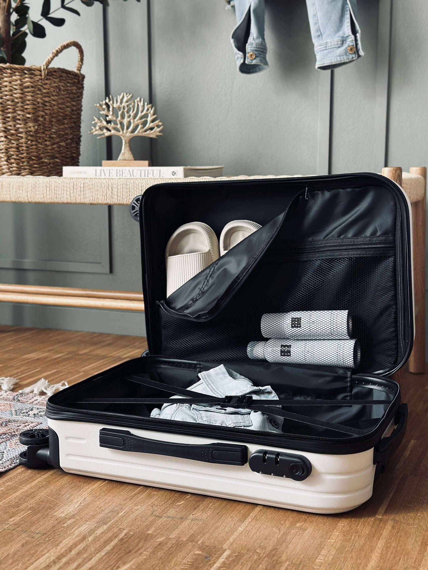 Kuffert Trolley - Beige