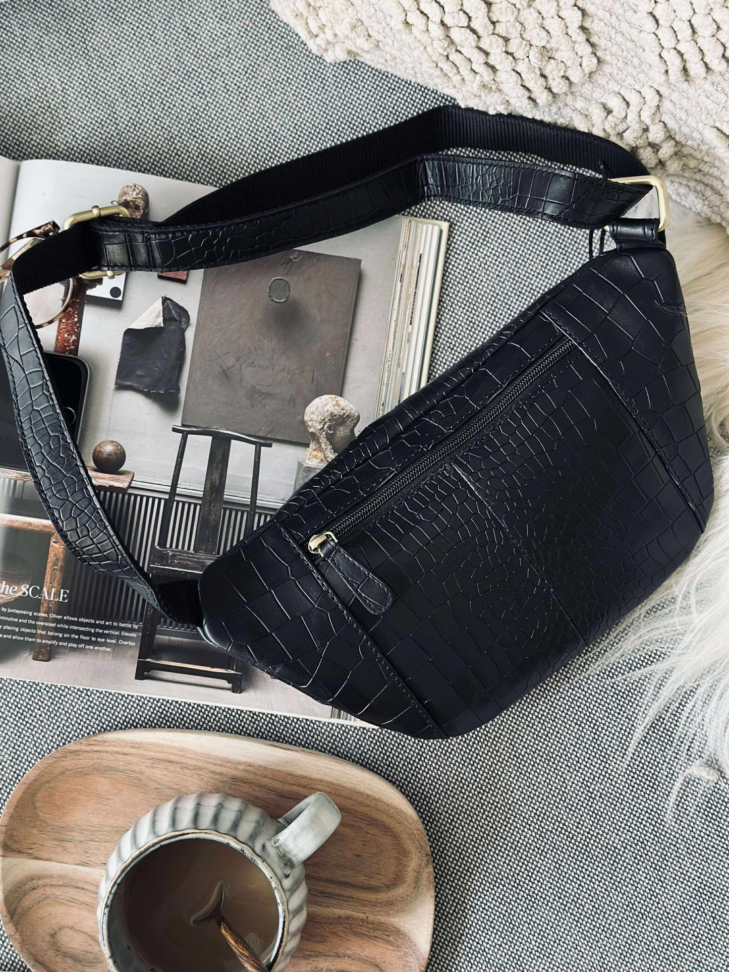 Bumbag Black croco