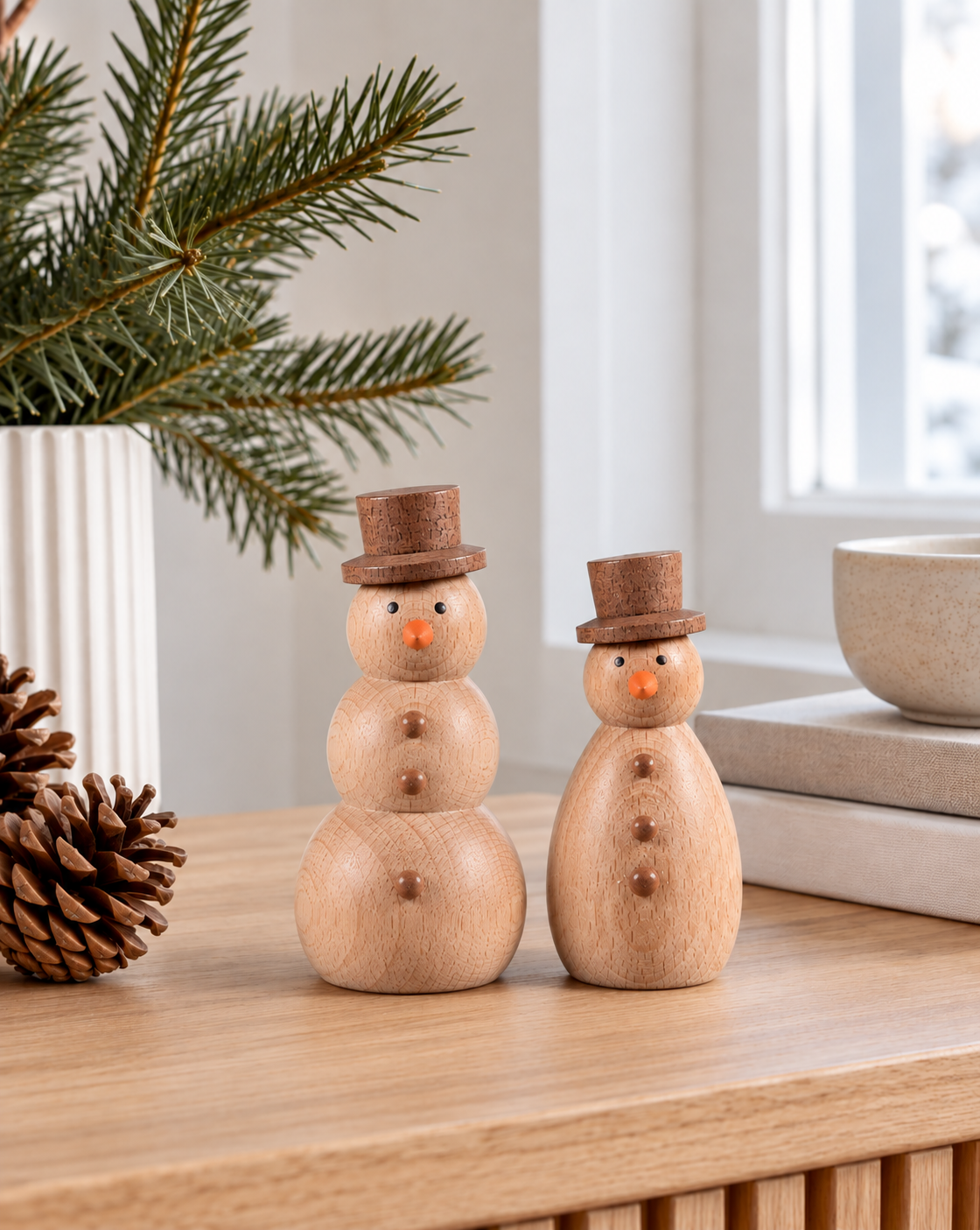 Snemand - wood – dekorativ figur