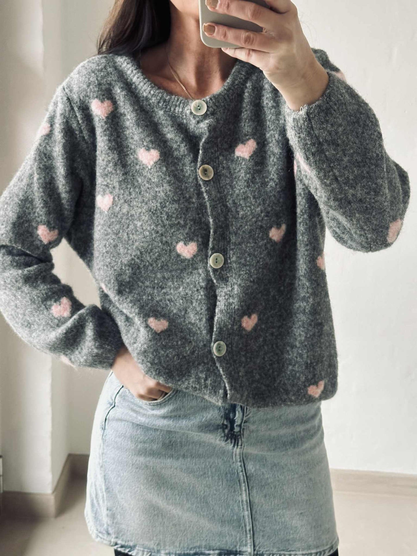 Cardigan Alpaga - Hjerter