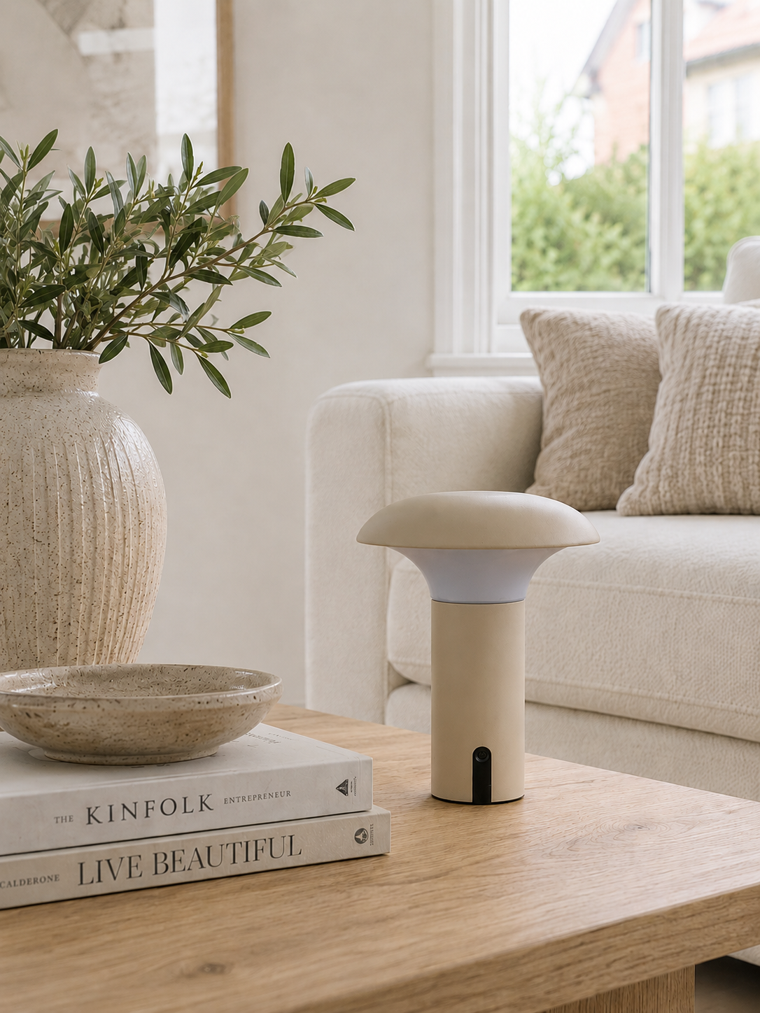 Genopladelig lampe til inde og ude