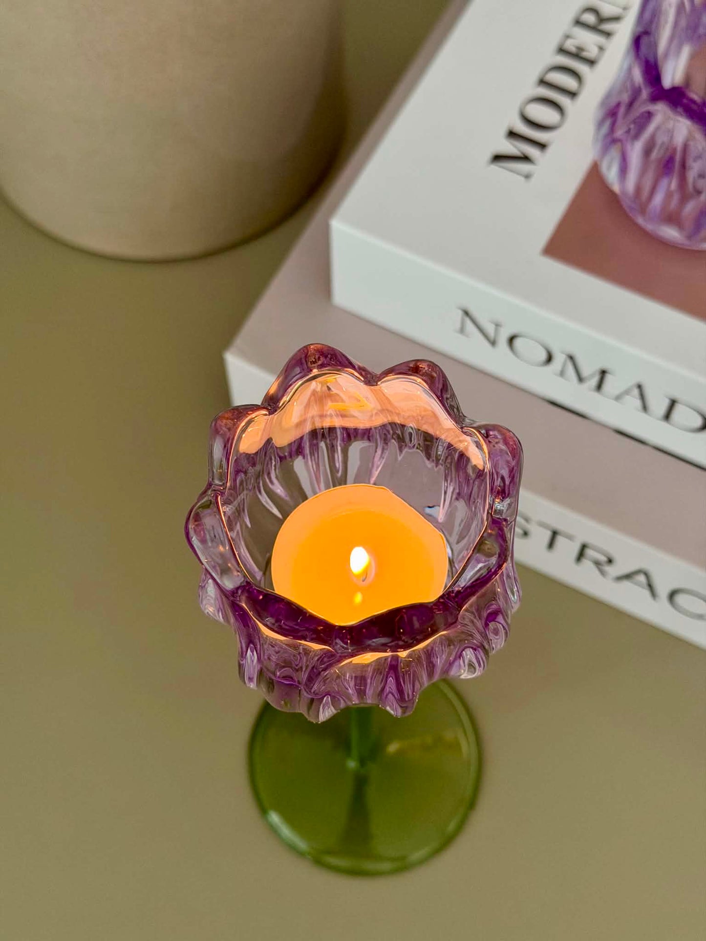 Lysestager Tulipan - Lilla