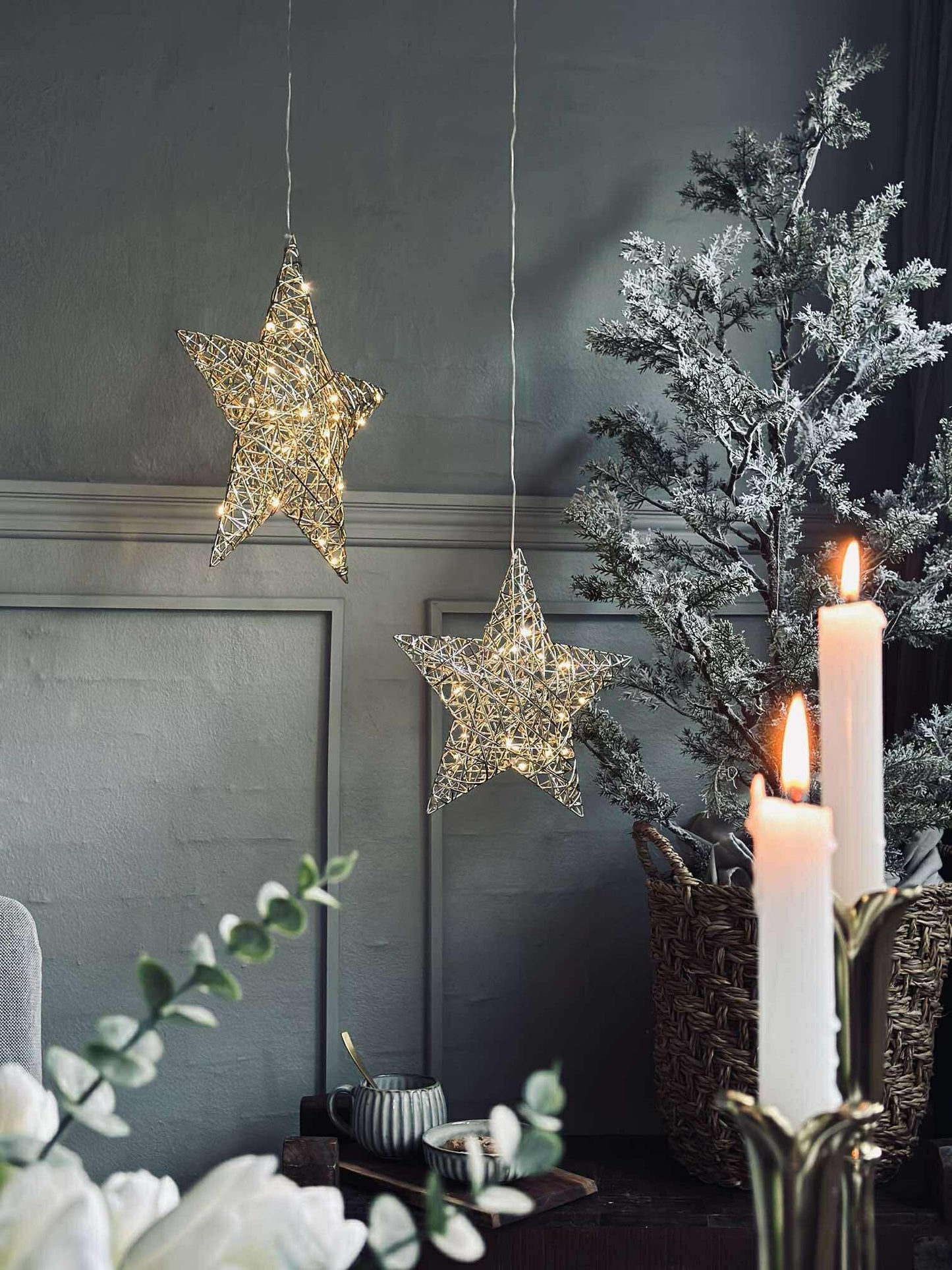 Stjerne med LED lys - Gold