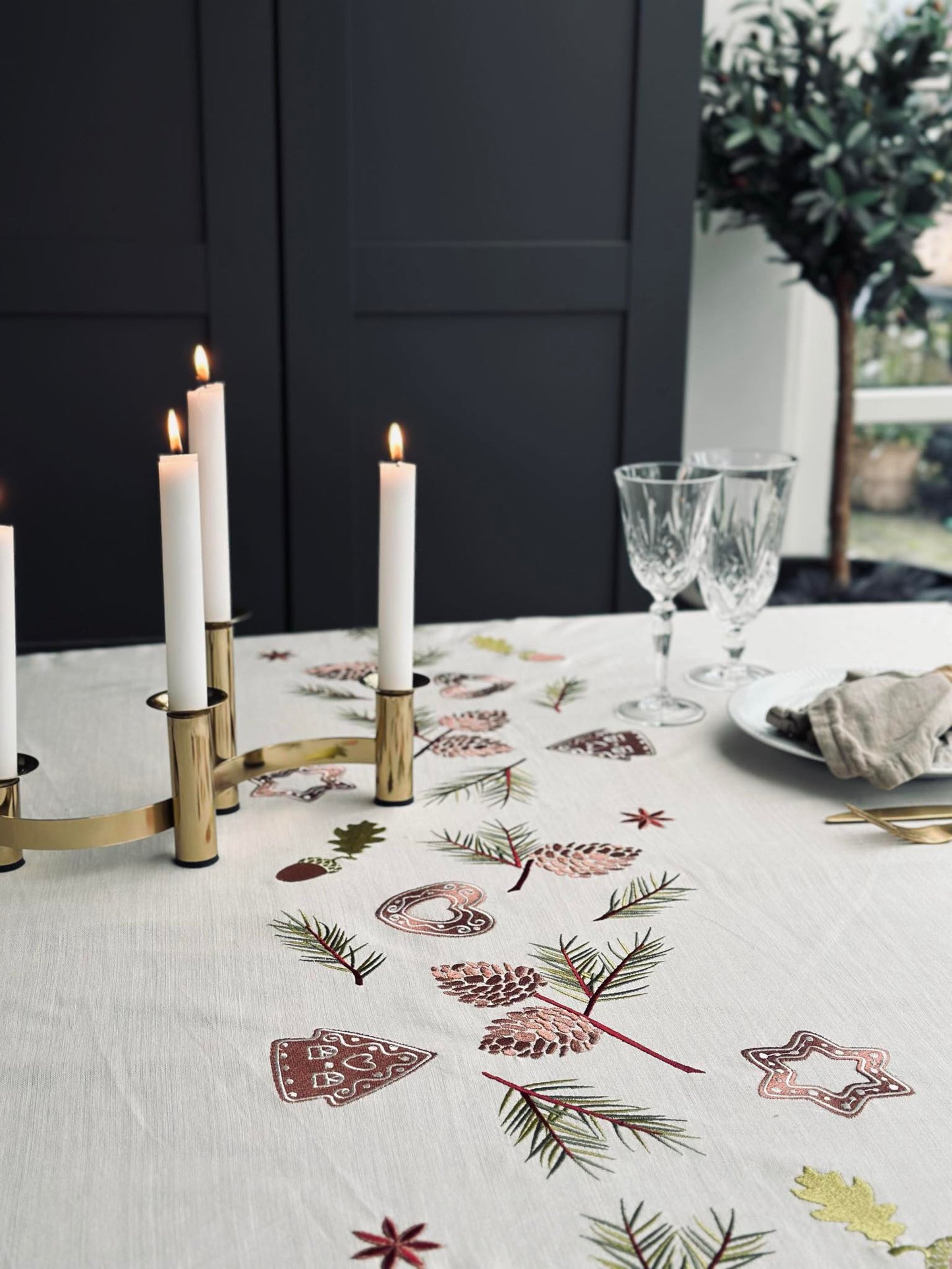 Juledug broderi - 140x240