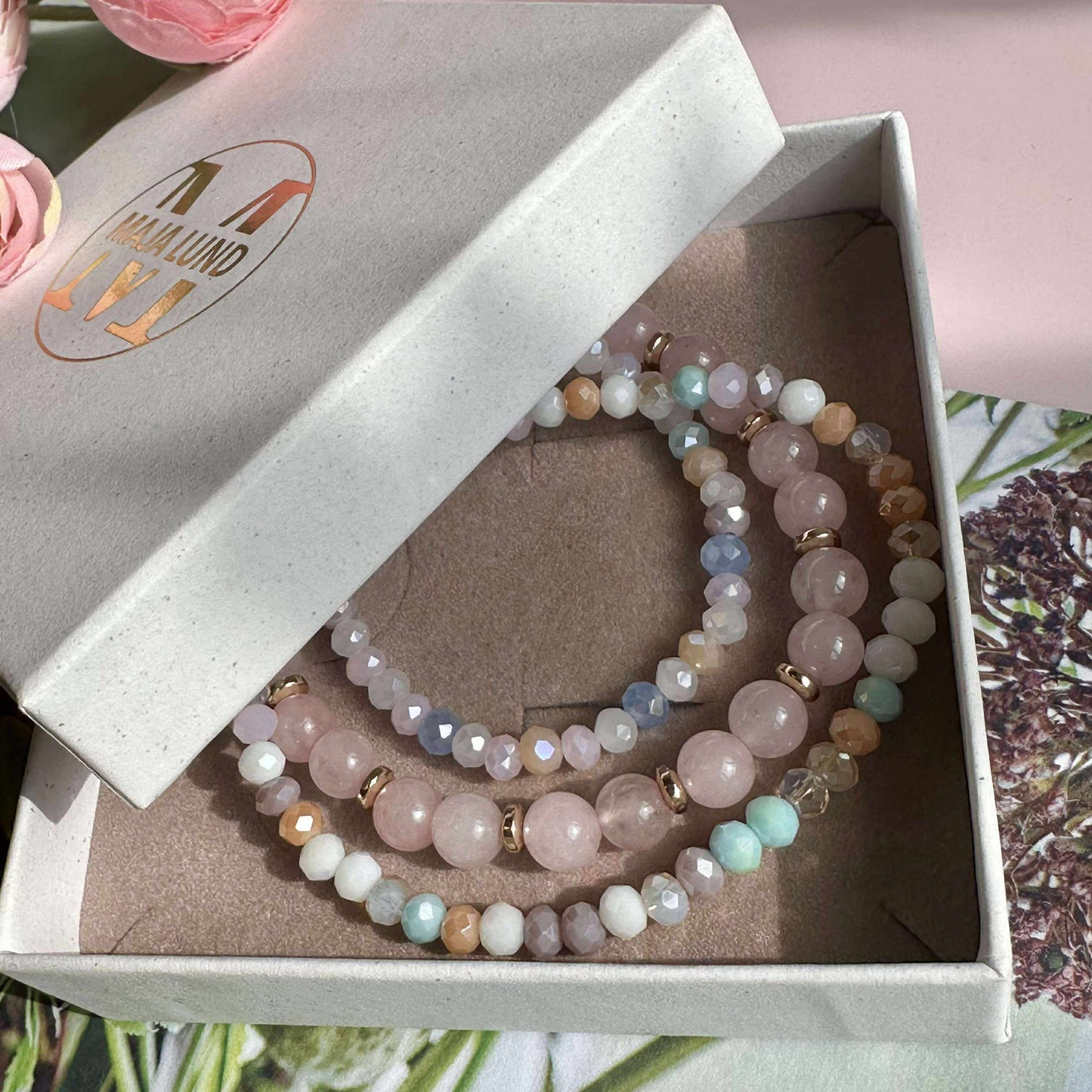 Armbånd Luna Soft pink – Sæt med 3 stk