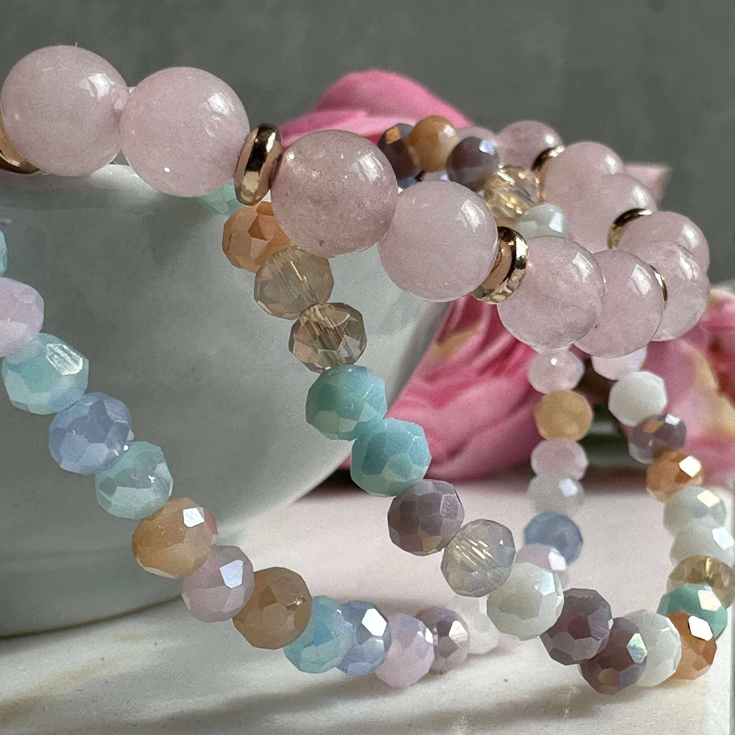 Armbånd Luna Soft pink – Sæt med 3 stk