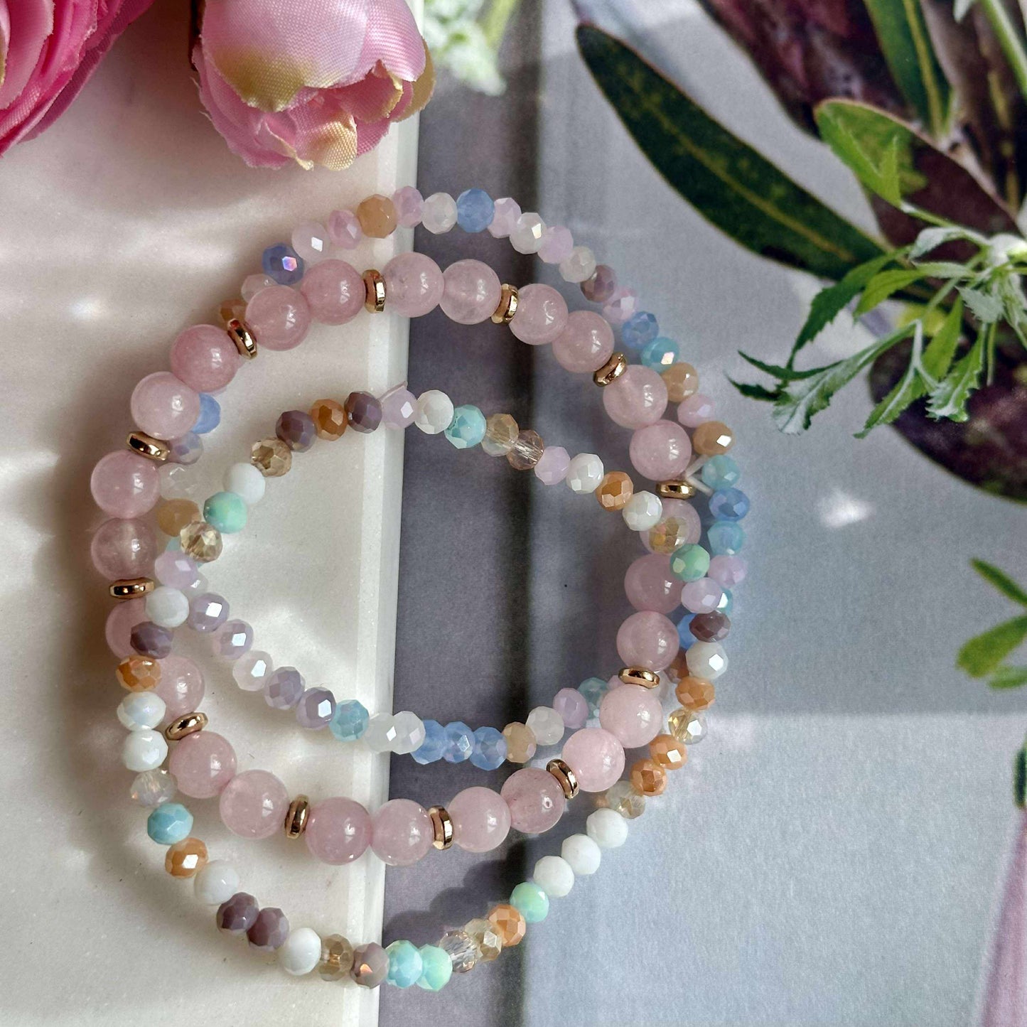 Armbånd Luna Soft pink – Sæt med 3 stk