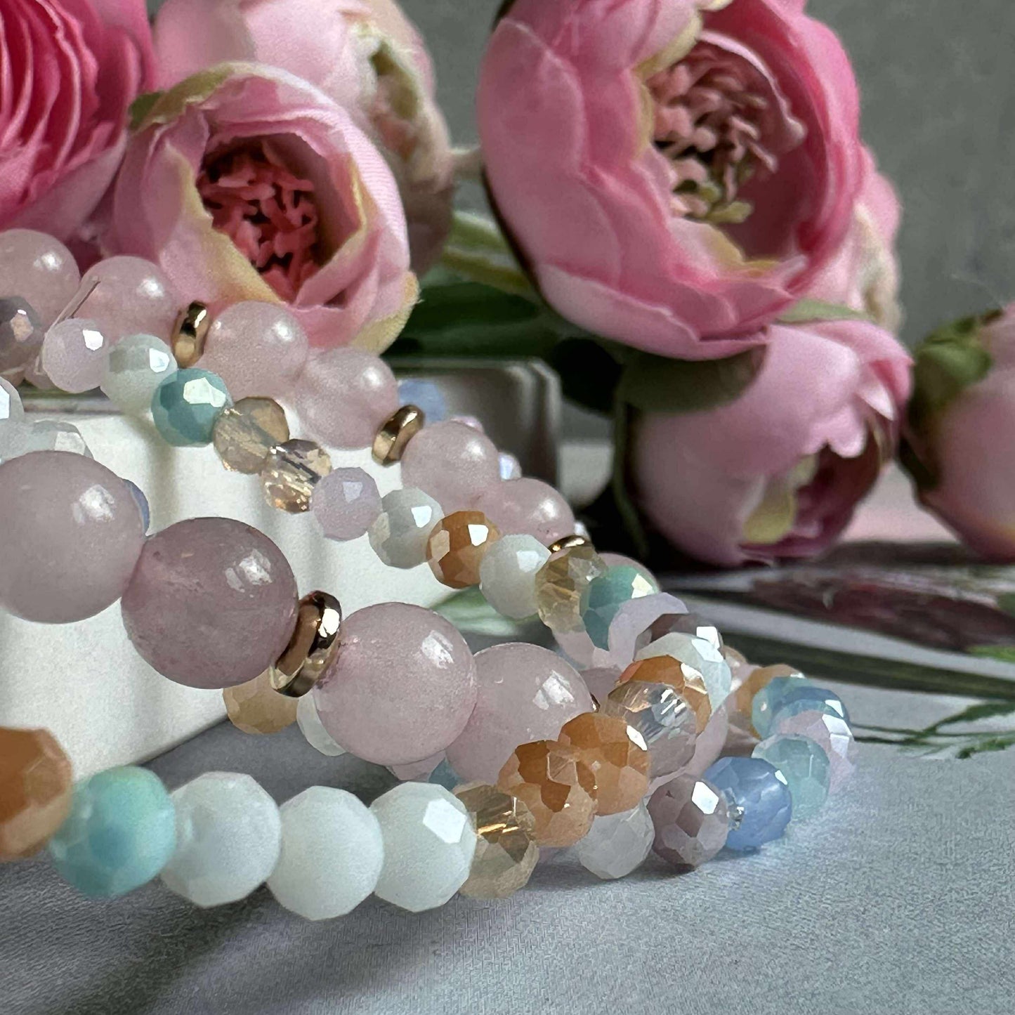 Armbånd Luna Soft pink – Sæt med 3 stk