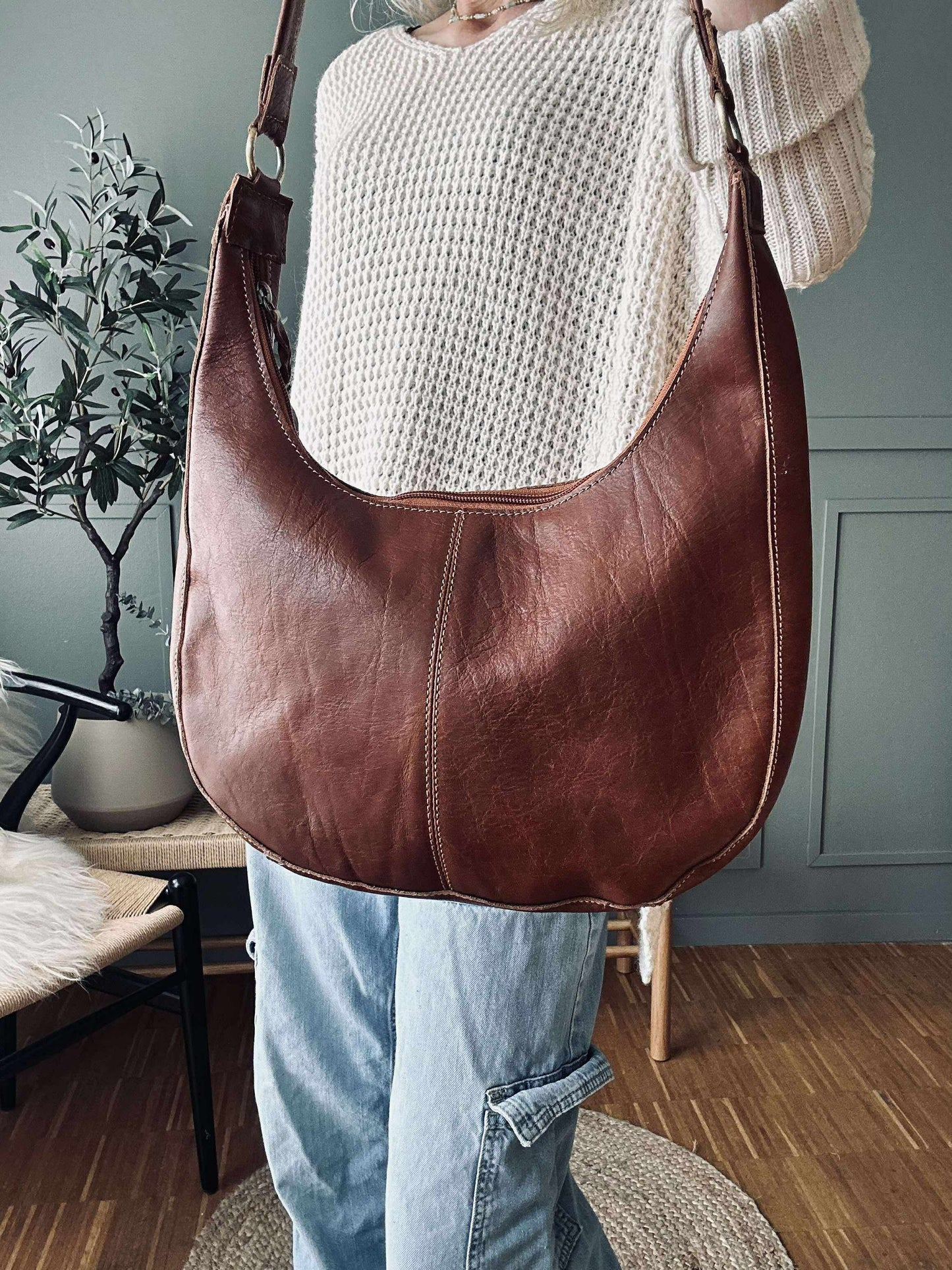 Skuldertaske Alicia - Cognac