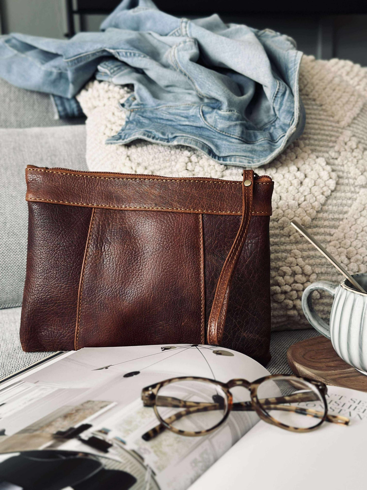 Clutch Oline Dark cognac