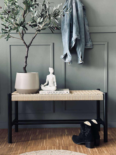 Bænk bøg Sort / natur - 90 cm