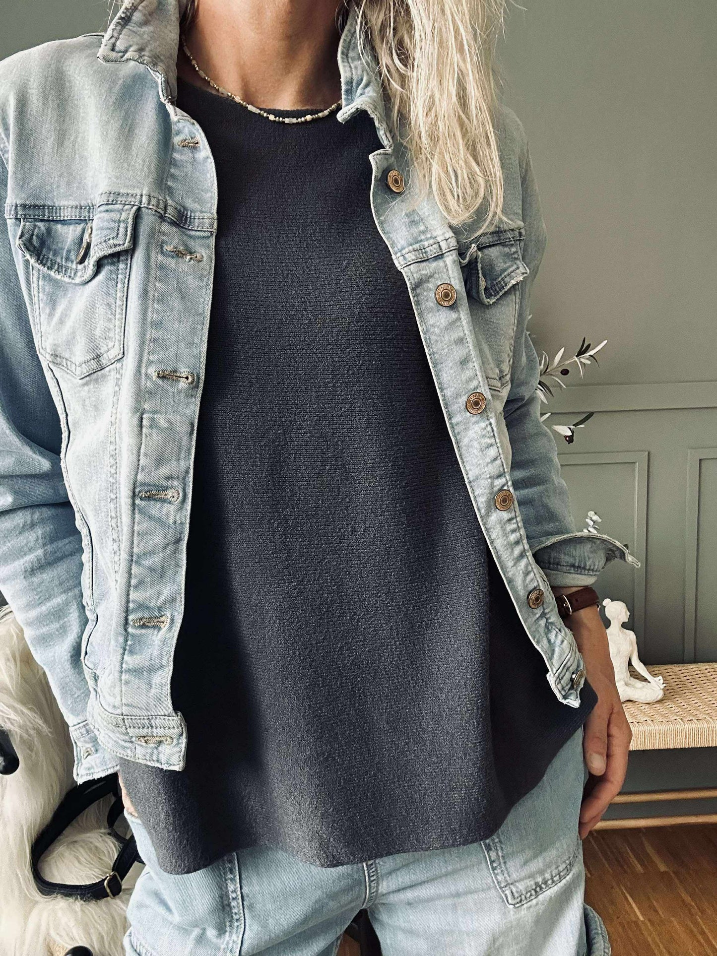 Bluse Sia Dark grey – Oversize