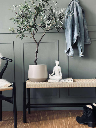 Bænk bøg Sort / natur - 120 cm