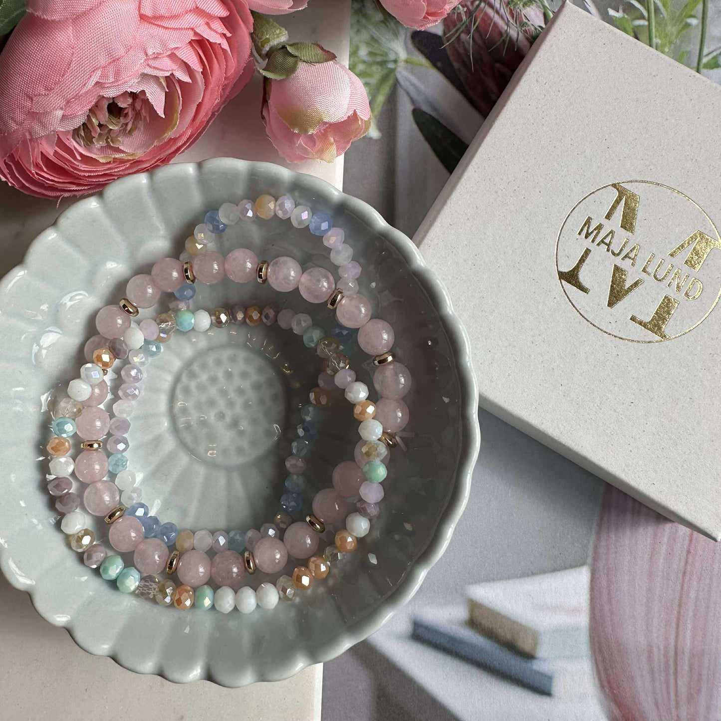 Armbånd Luna Soft pink – Sæt med 3 stk