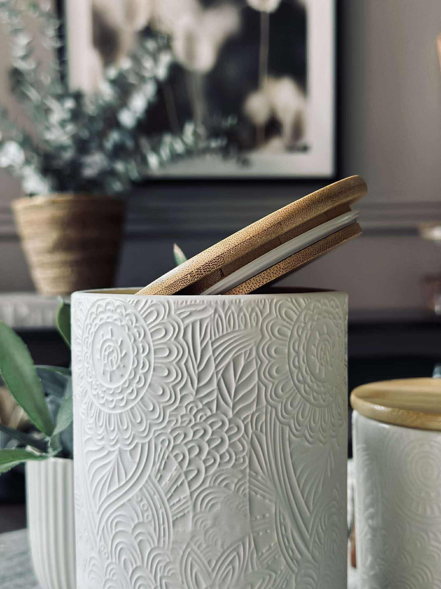 Krukke med låg - Keramik 800ml