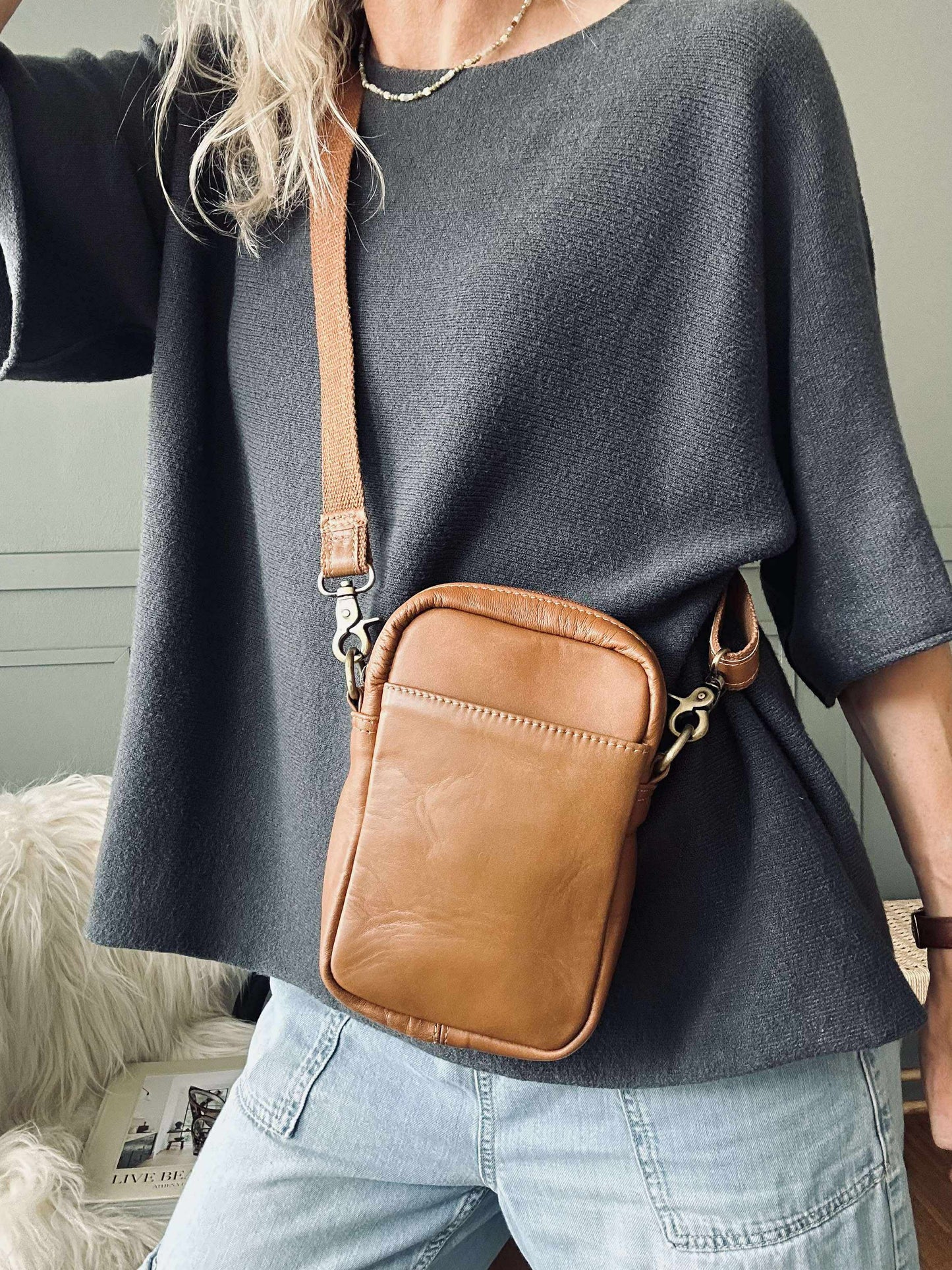 Mobiltaske Emma - Cognac