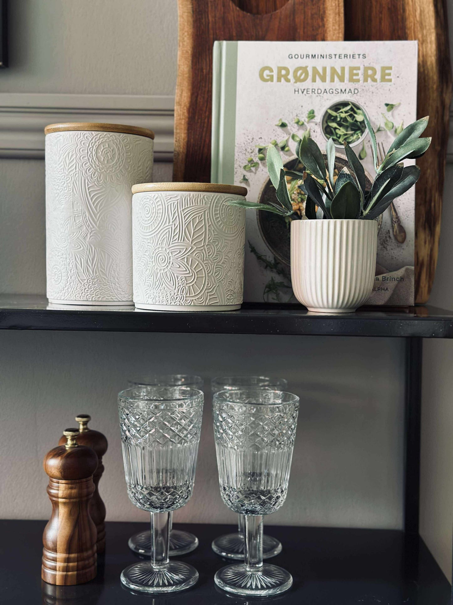 Krukke med låg - Keramik 800ml