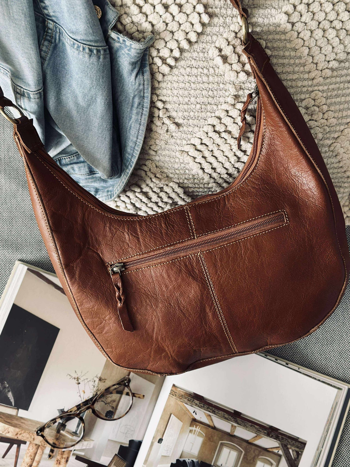 Skuldertaske Alicia - Cognac