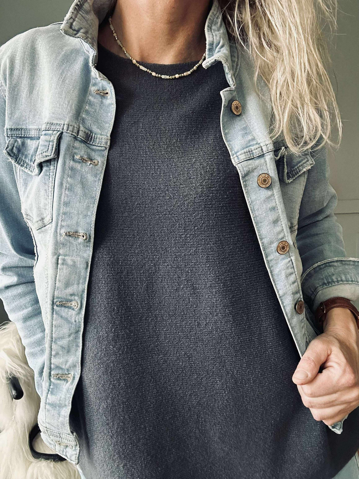 Bluse Sia Dark grey – Oversize