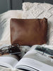 Kosmetikpung / Clutch - Cognac leather