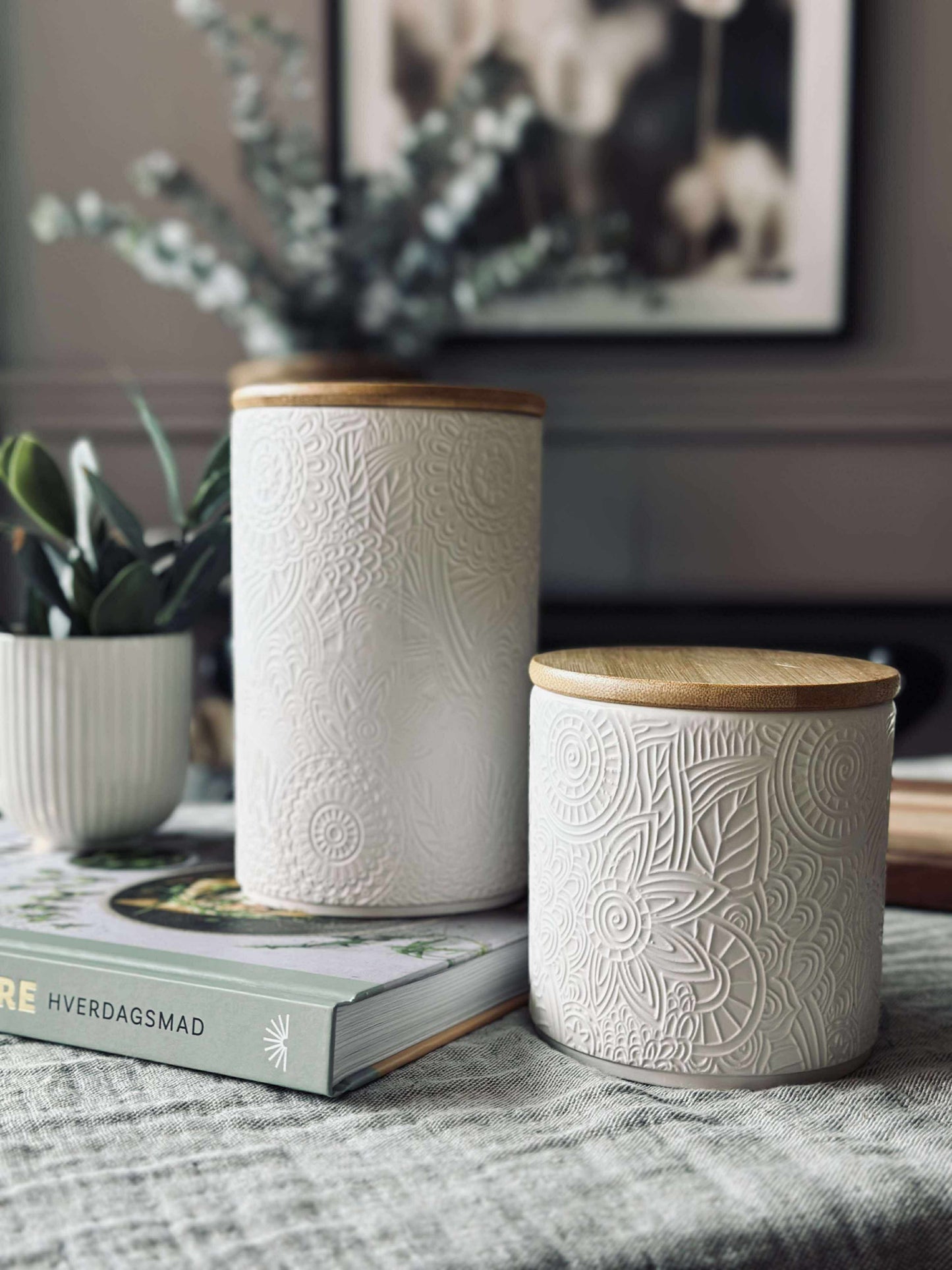 Krukke med låg - Keramik 800ml