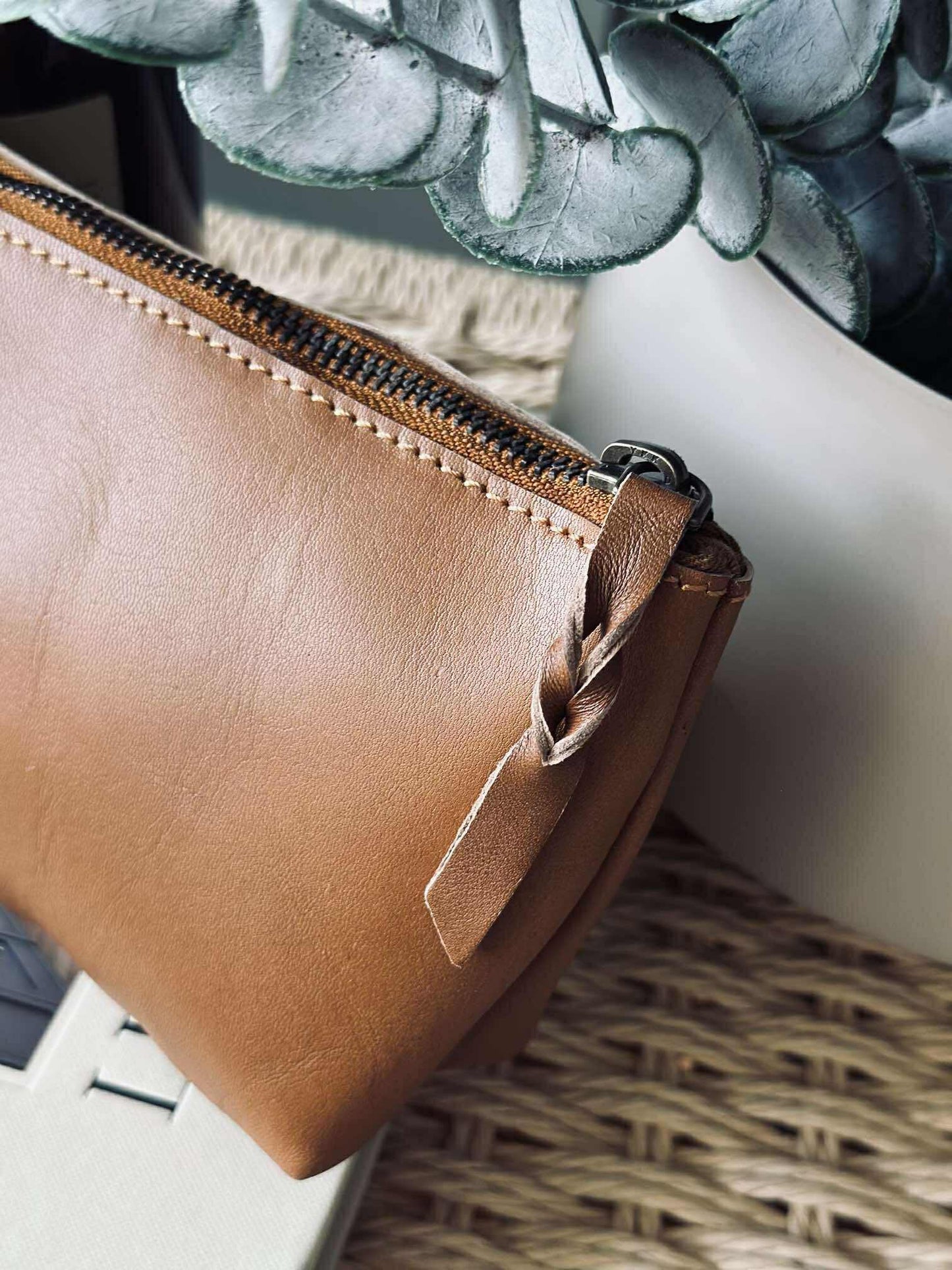 Kosmetikpung - Cognac leather