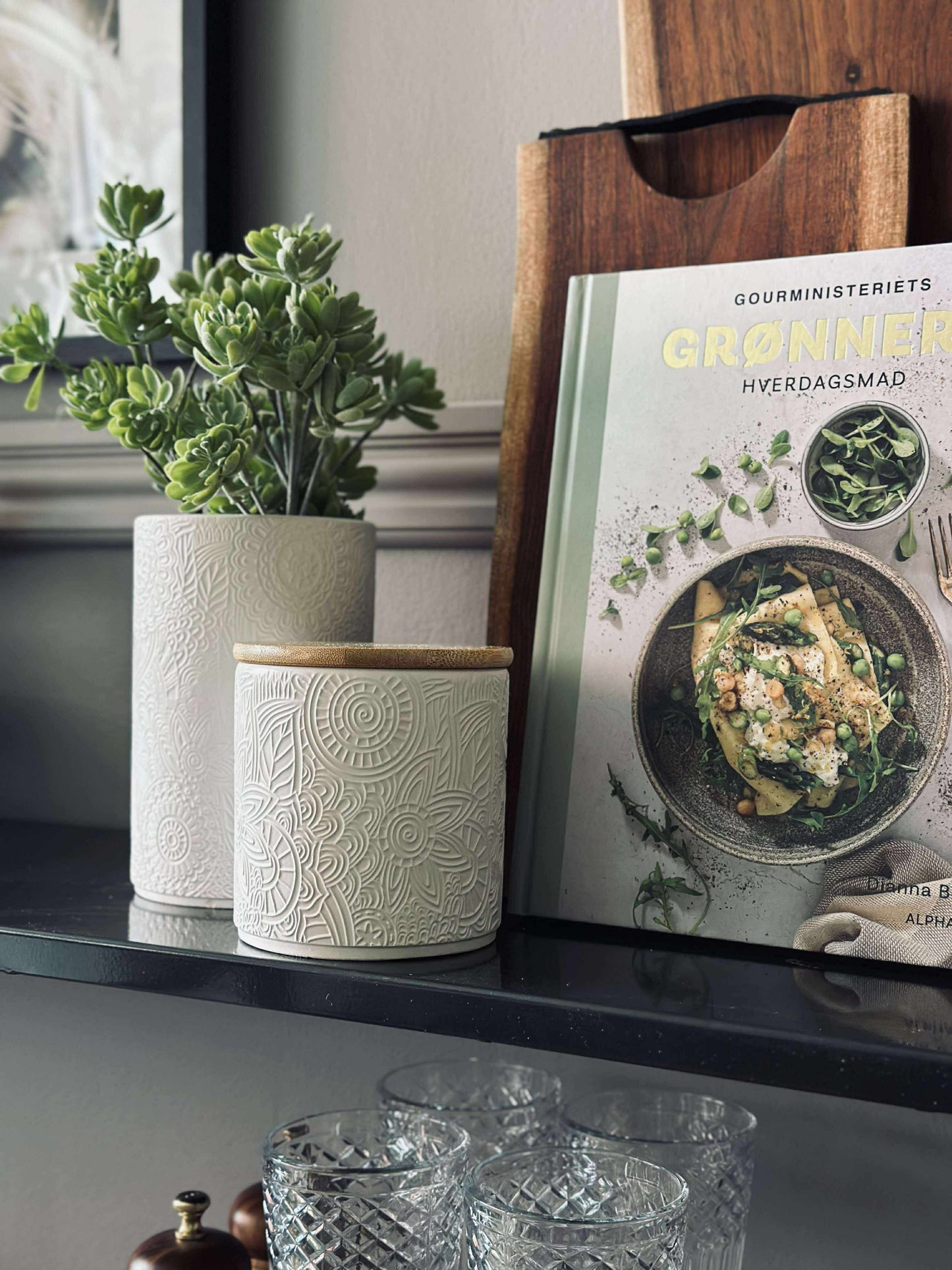 Krukke med låg - Keramik 800ml