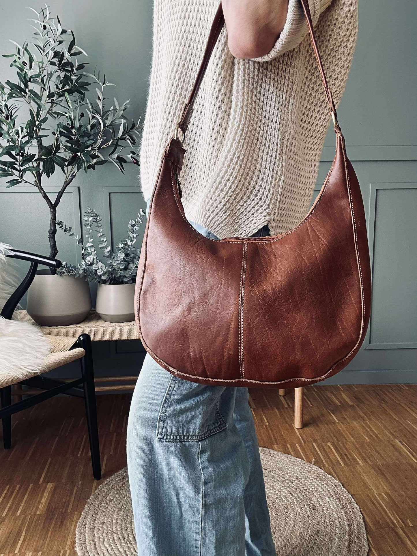 Skuldertaske Alicia - Cognac