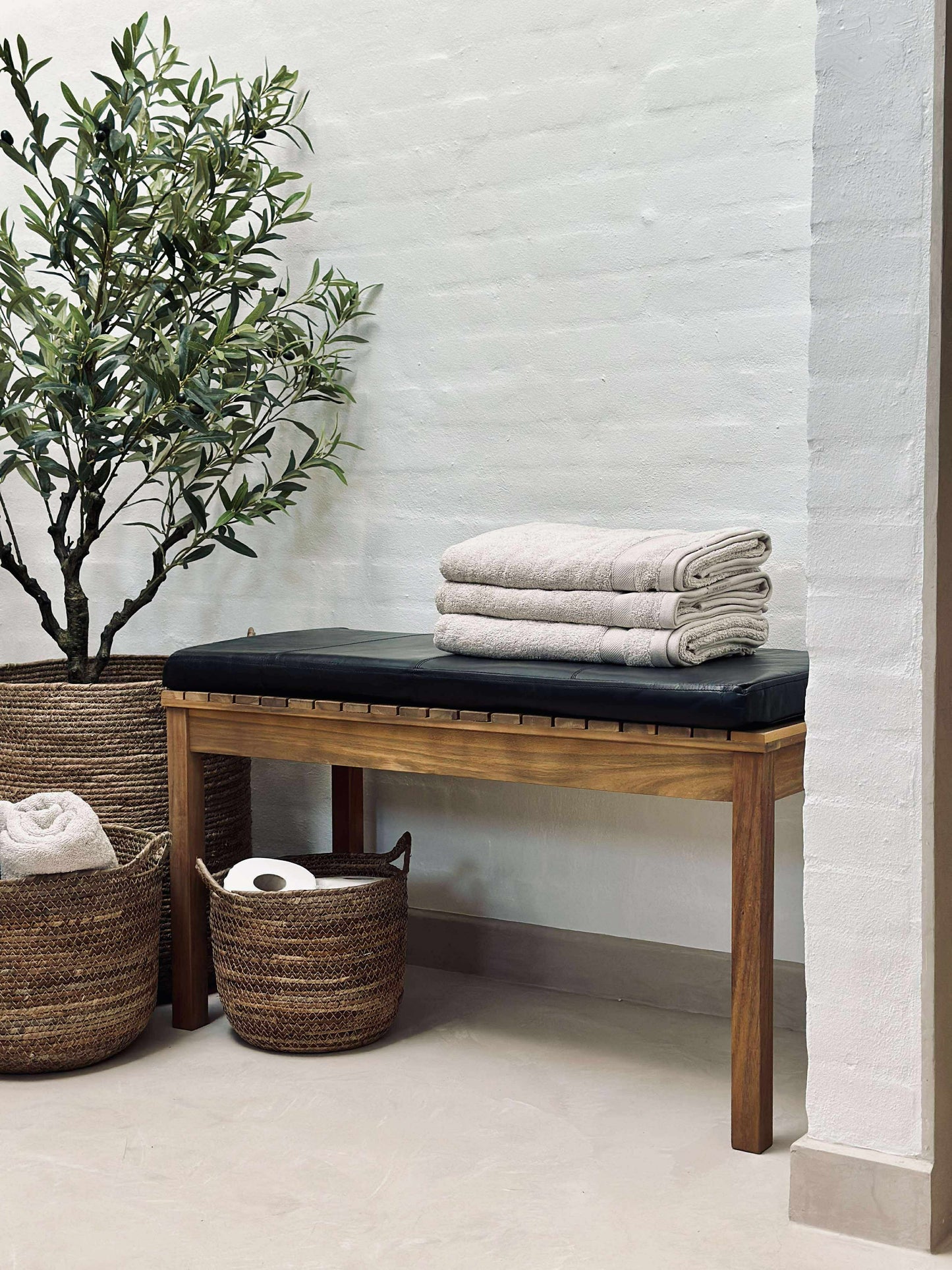 Hynde i læder Tokyo - 88 cm Sort