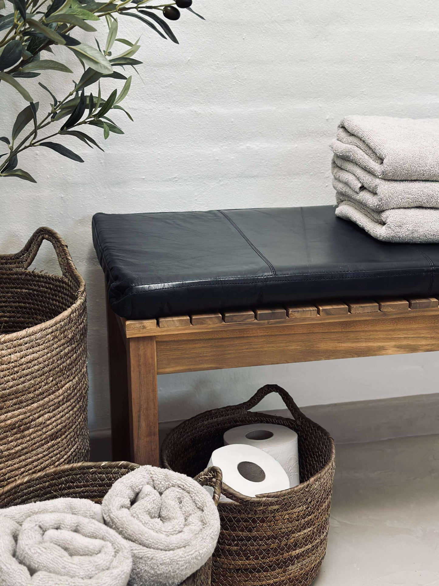 Hynde i læder Tokyo - 88 cm Sort