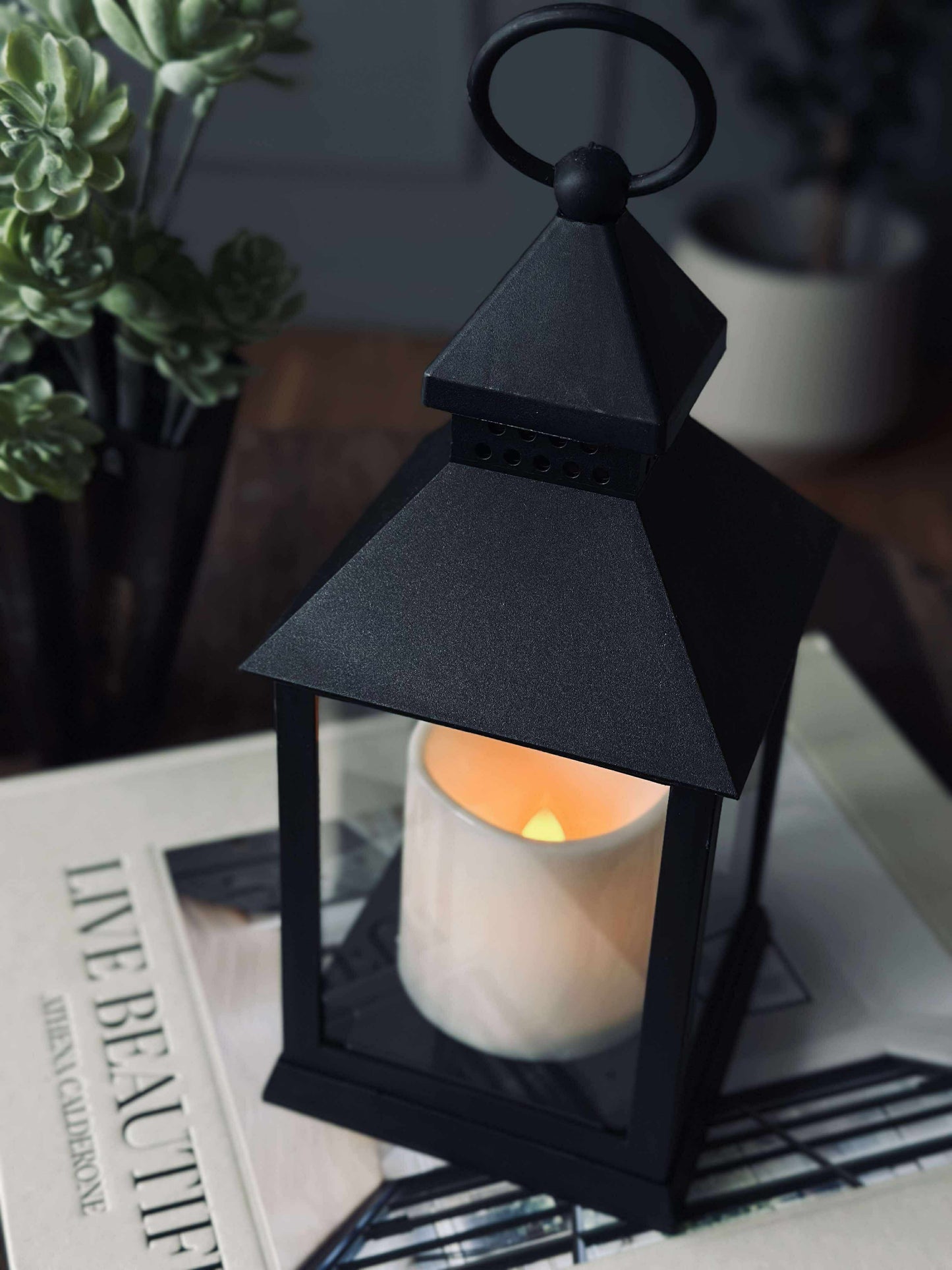 Lanterne m. Timer - Black