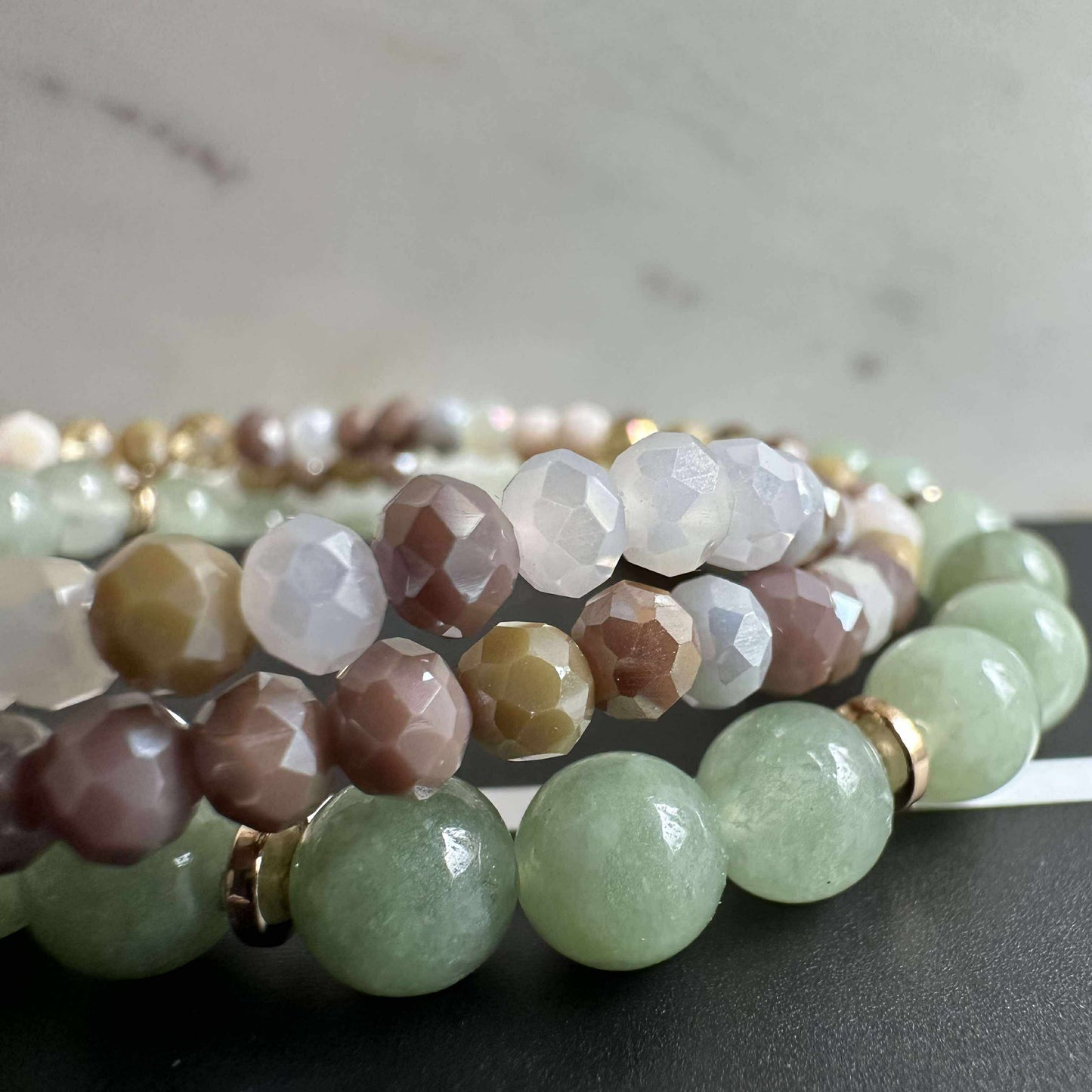 Armbånd Luna Jade Green – Sæt med 3 stk